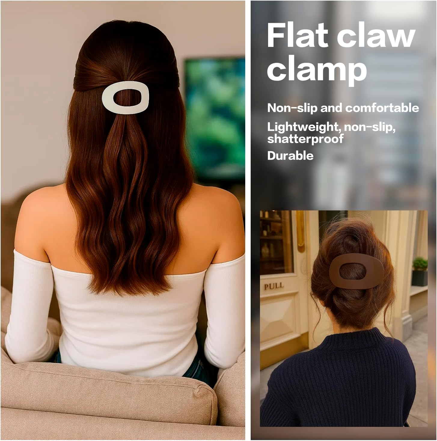 ALLY-MAGIC E23-FJ Women'S Hair Clips, French Hair Clips, Women'S Matte Strong Hold Side Hair Clips for Thin and Thick Hair, Curved Design for Lying and Driving image number 3