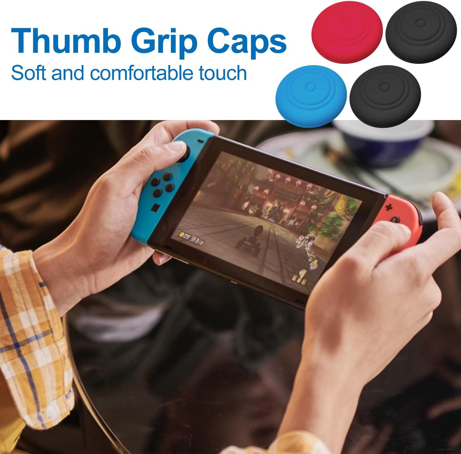 T Tersely 2 Set of Kickstand Back Shell Holder Back Bracket with Thumb Grips for Nintendo Switch, Replacement Kickstand Repair Kit with Screwdriver-2*Black image number 3