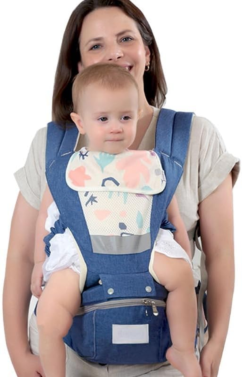 Baby Carrier with Hip Seat,4 Season/All Seasons,Ergonomic, Convertible, Adjustable Baby Holder Carrier 3-In-1 Ergonomic Infant Carrier Soft Baby Holder 3 to 36 Months (Blue) image number 3