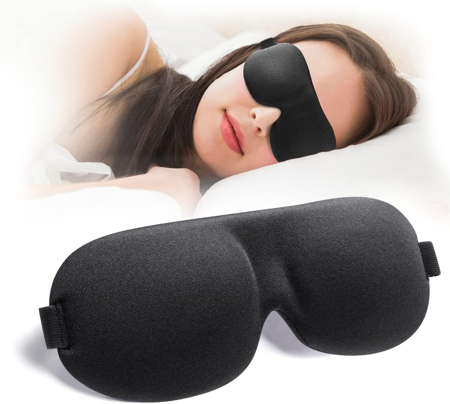 Mumoo Bear Sleep Mask for Women Men, 3D Contoured Comfortable Ultra Soft Sleeping Eye Mask & Blindfold for Sleeping with Adjustable Strap, Great for Travel/Nap/Night'S Sleeping, One Size image number 2