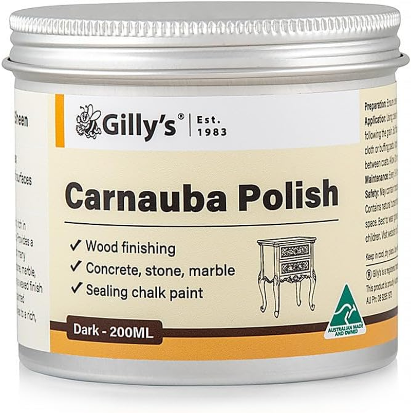 Gilly'S Carnauba & Beeswax 200Ml, Clear | Furniture Wax for Timber, Marble & Concrete | High Sheen, Fast-Drying Finish, Ideal for Wood Floors, Leather, Metal & Marble (3-Step Waxing Kit) image number 3
