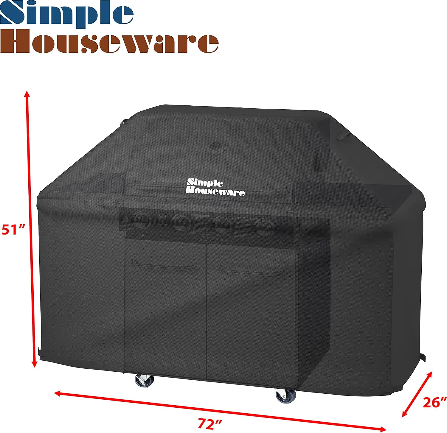 Simple Houseware BBQ Cover 182 Cm Waterproof Heavy Duty 72-Inch Grill Cover image number 1