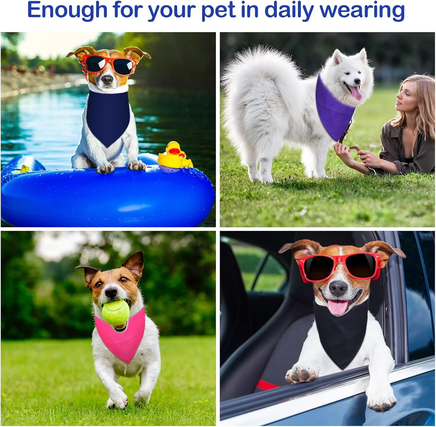 Saintrygo 20 Pcs Plain Dog Bandanas Bulk for Dogs Puppy Bandana Sublimation Dog Bandana Washable Triangle Dog Bib Heat Transfer Adjustable Dog Bandana for Small Medium Large Pets image number 1