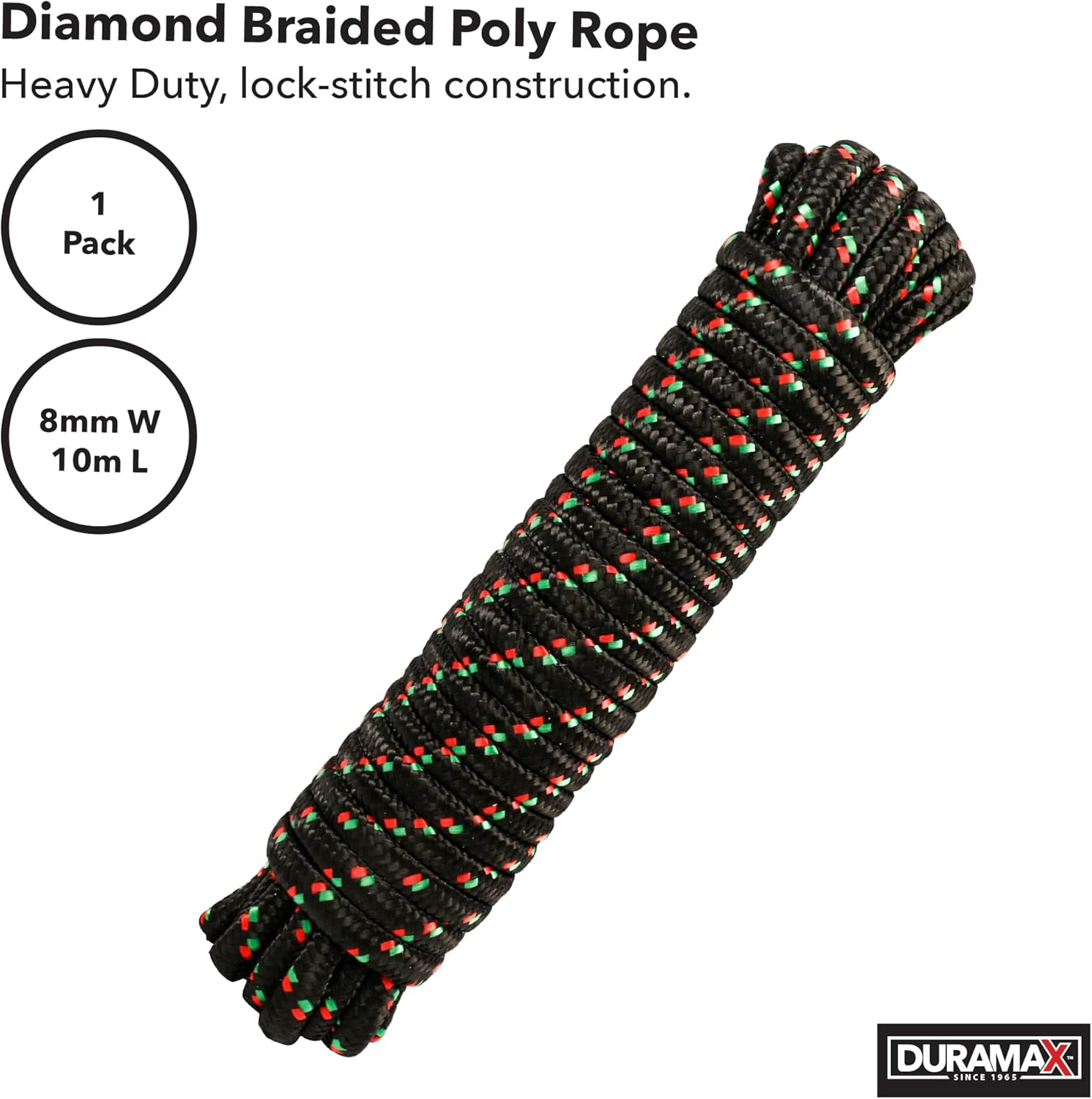 Duramax Diamond Braided Polyrope, 10 Meter Length X 8 Mm Diameter image number 3