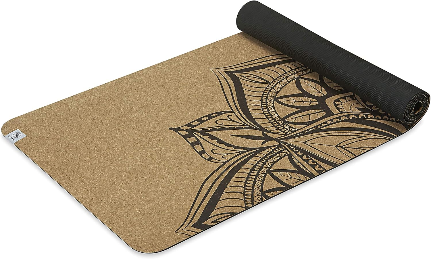 Gaiam Cork Yoga Exercise Mat | Natural Sustainable Cork Resists Sweat and Odors | Non-Slip TPE Backing Prevents Slipping| Great for Hot Yoga, Pilates, Fitness Working Out (68" X 24"X 5Mm Thick)