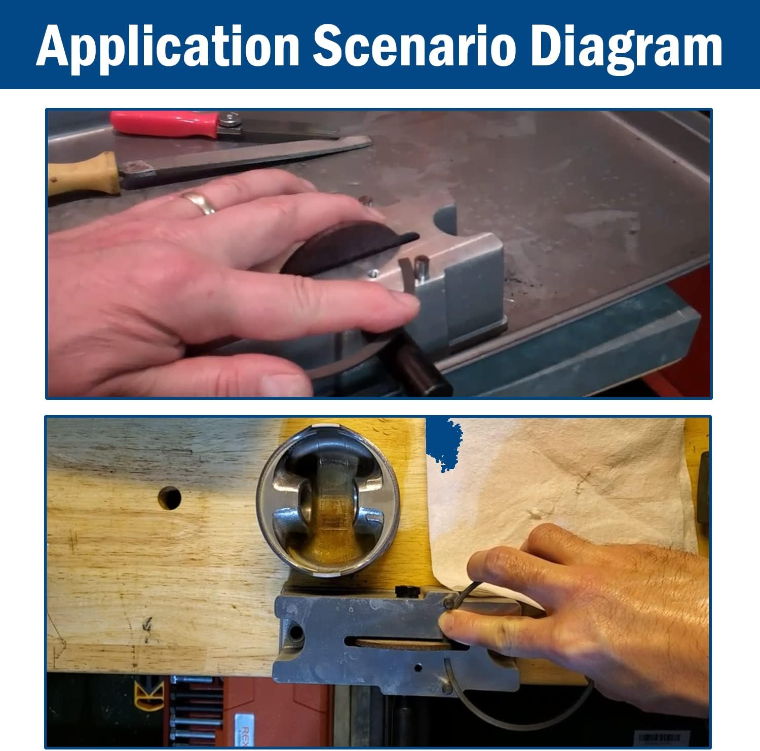 Manual Piston Ring Filer Includes 120 Grit Carbide Grinding Wheel Replace 66785 66786 image number 4