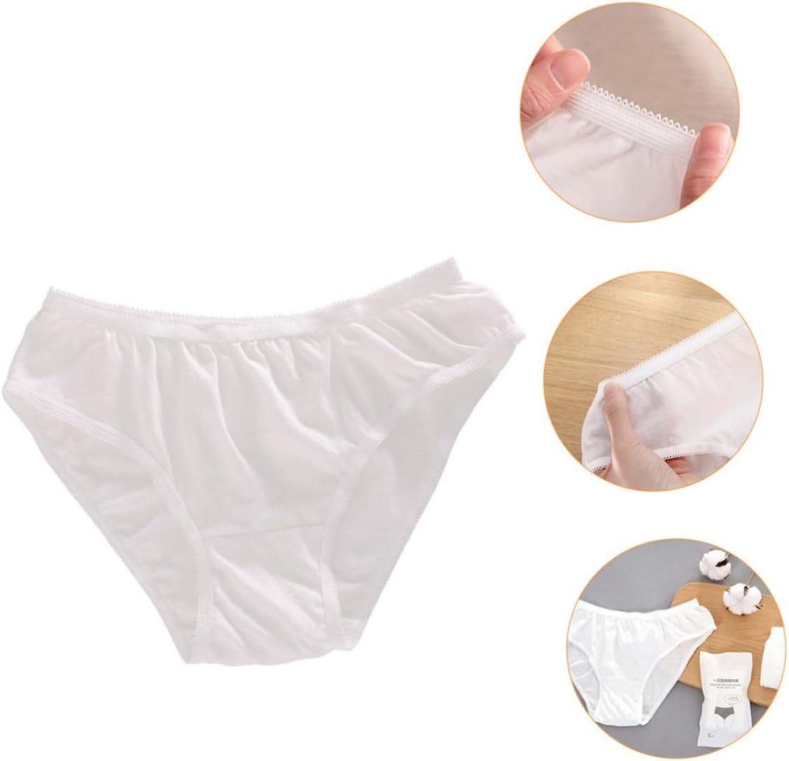 5Pcs Portable Travel Underwear for Pregnant Woman Disposable Briefs Made of Breathable Cotton Material for Outdoor Use and Daily Comfort White image number 5
