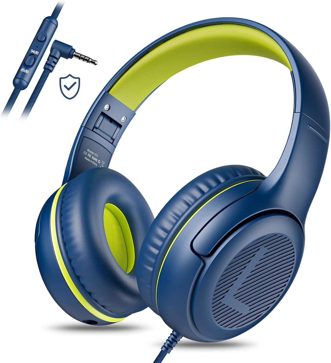 Awatrue Kids Headphones with Cord - Comfortable and Durable Toddler Headphones for School and Work, Ideal Kids, Sons, Daughters - Sound and Safe Listening Experience (Pink)