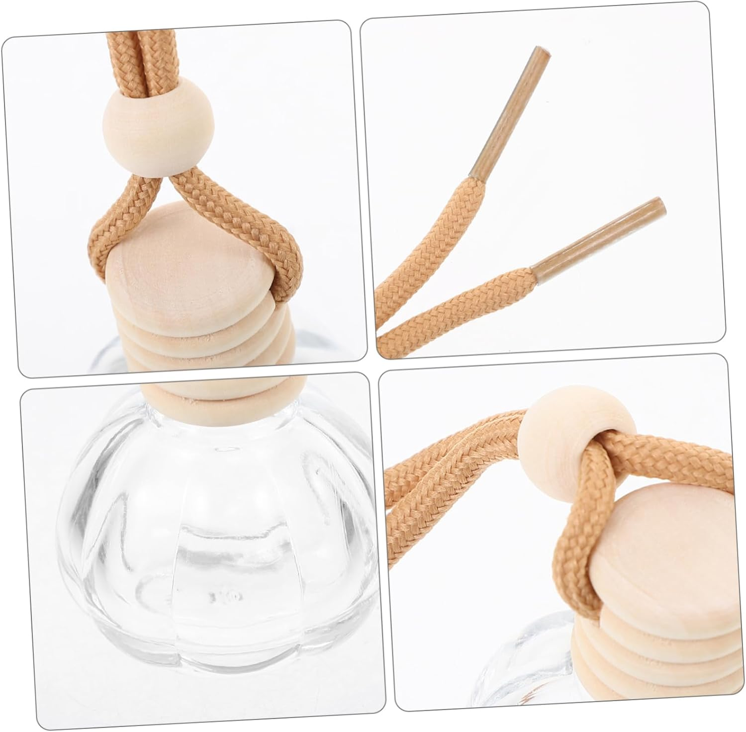 6Pcs Aromatherapy Car Diffuser Bottle Pendants Elegant Hanging Perfume Bottles for Auto Decor Transparent for Office Home and Vehicle Freshening image number 1
