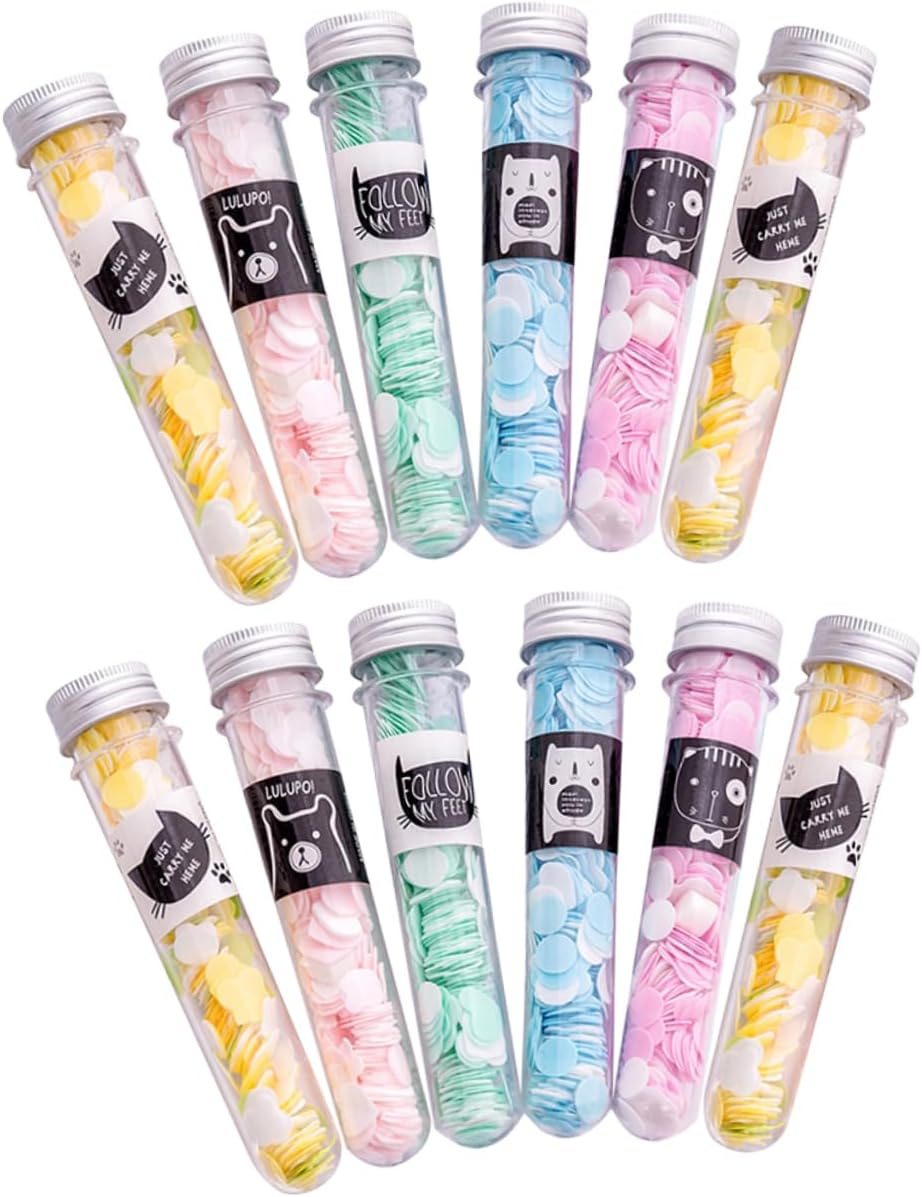 GANAZONO 12Pcs Soap Sheets Travel Soap Paper for Camping Hiking Fragrant Confetti Dissolving Scent