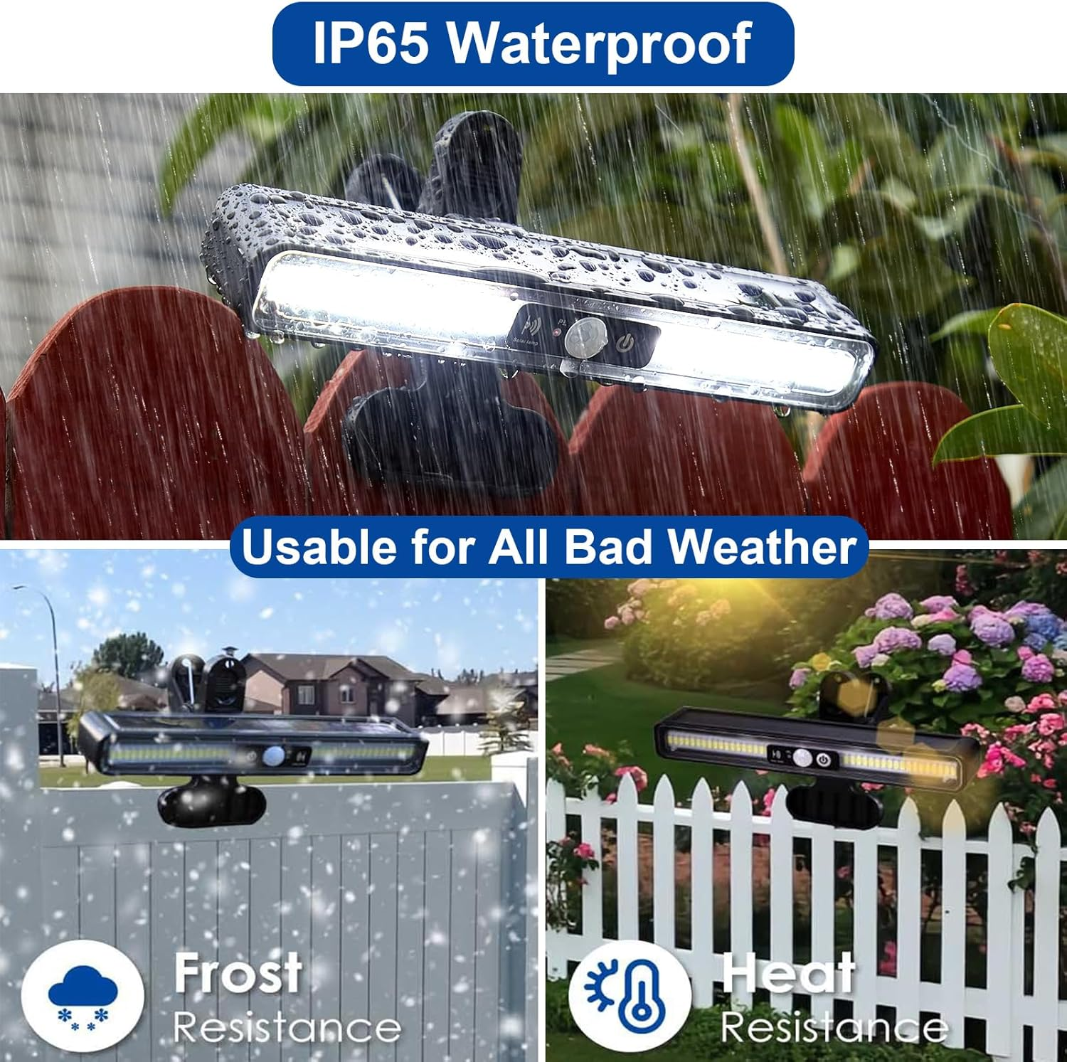 Clip on Solar Motion Sensor Lights Outdoor, 3 Lighting Modes High Bright Waterproof Clip on Solar Lights Outdoor, Solar Powered Security Lights for outside Fence Garage Backyard (2 Pack)