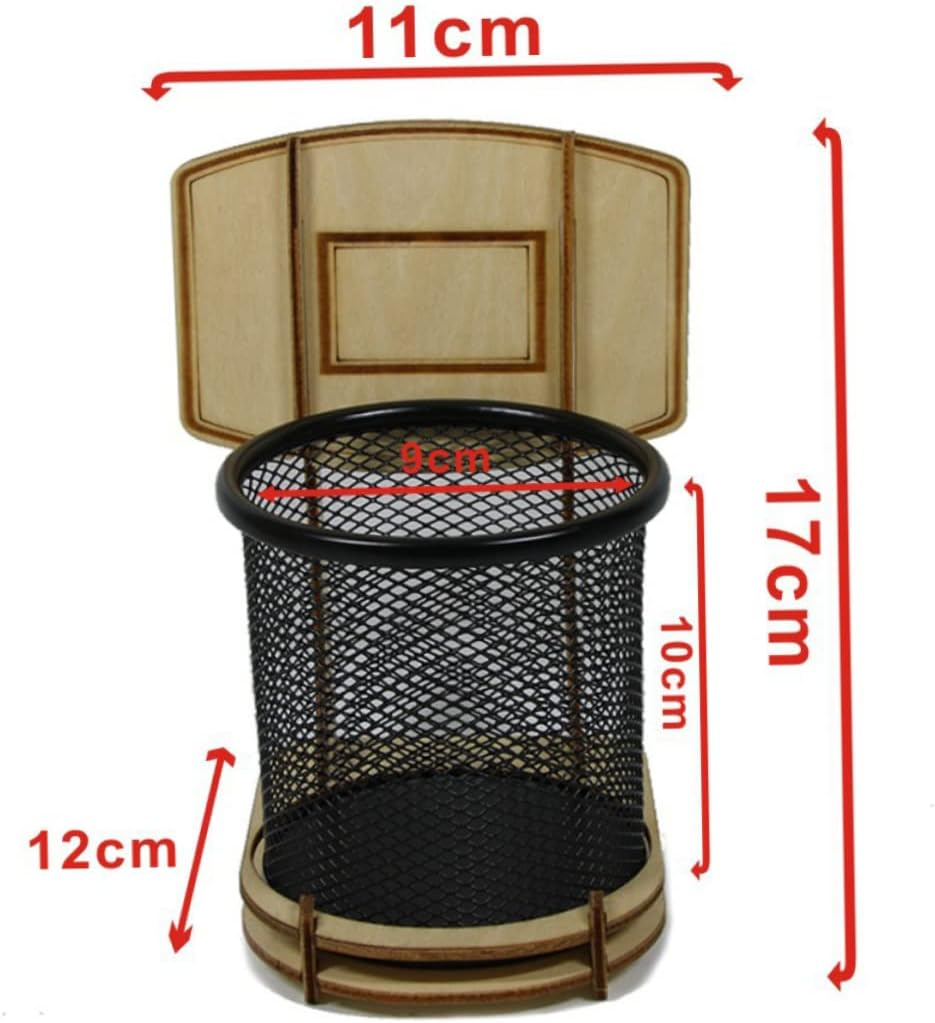 NUOBESTY Wooden Basketball Stand DIY Pen Holder Pencil Organizer Storage Case Detachable Pen Container for Desk Home Decorative Accessories Stationery Supplies image number 5