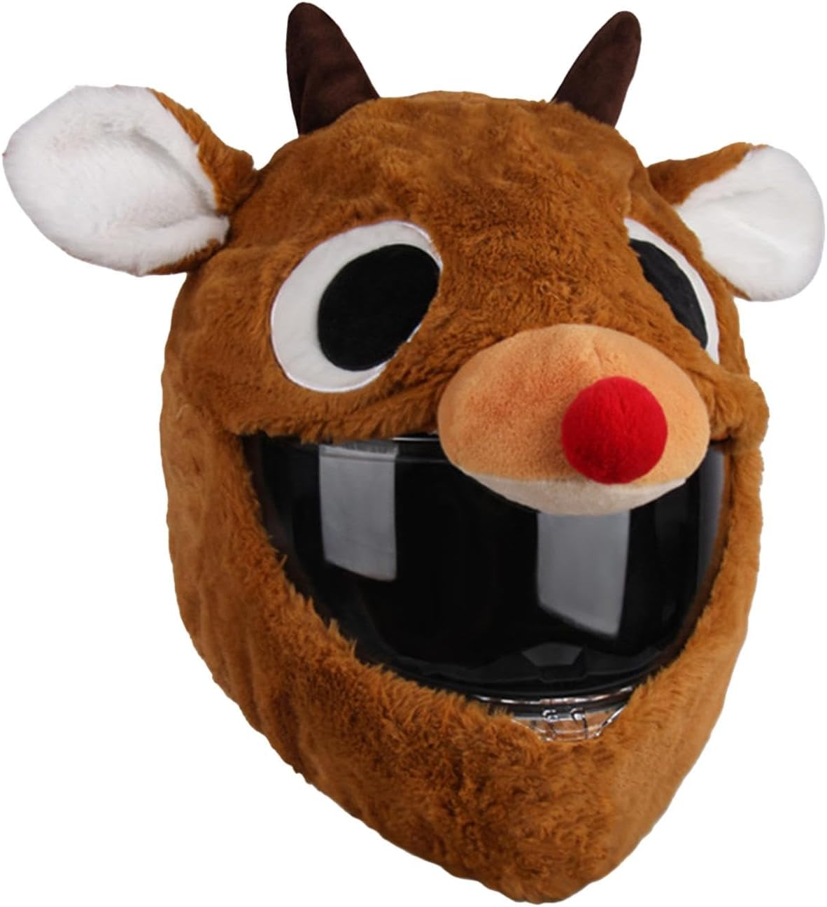 Generic Helmet Cover Sleeve Cartoon Reindeer Shaped Plush Adorable for Full Face Helmets Men and Women Motorbike Funny Helmet Cover image number 6