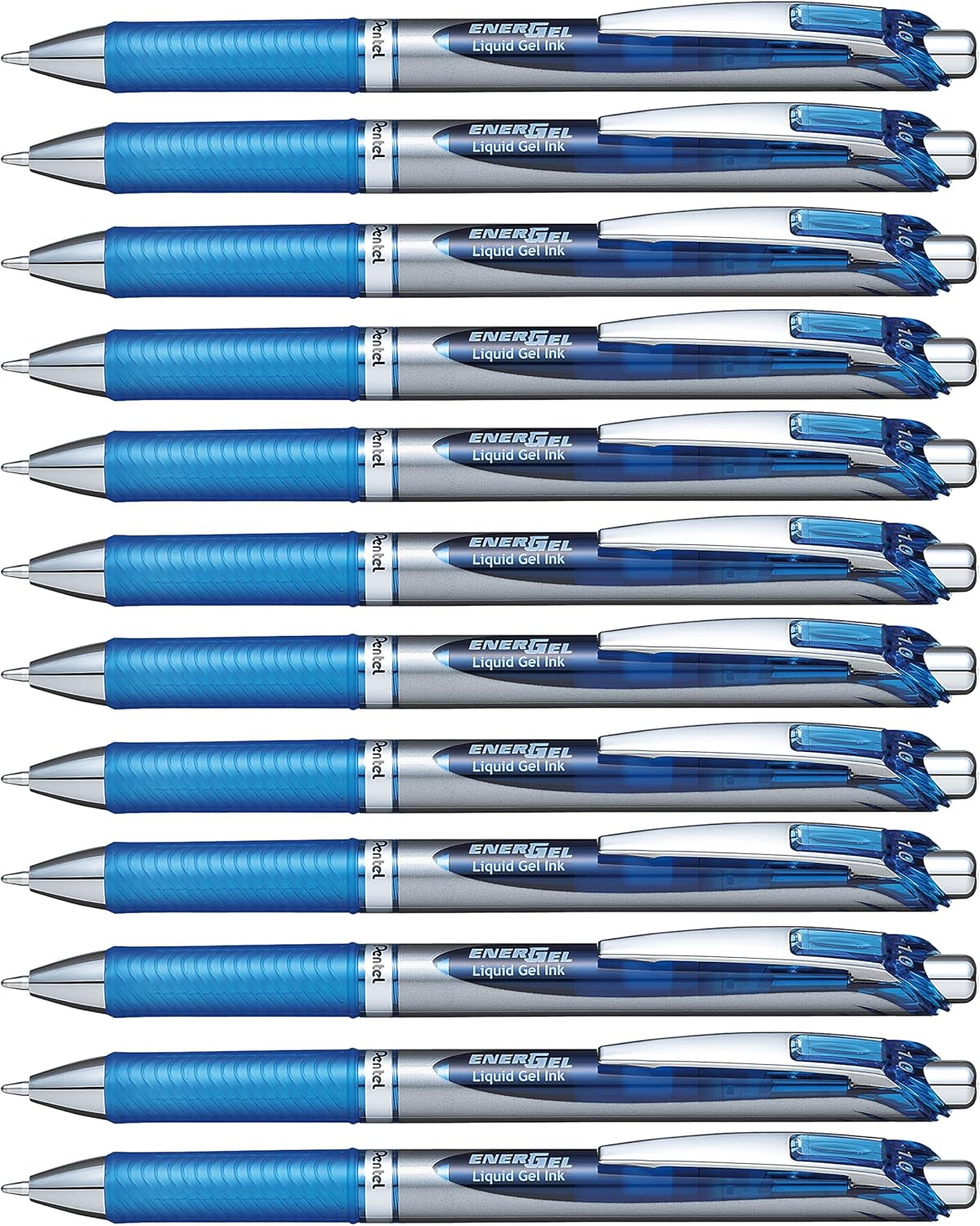 Pentel Energel Xm Liquid Gel Pen 1.0Mm Broad Nib Blue Ink, Box of 12 Pens (BL80-C)