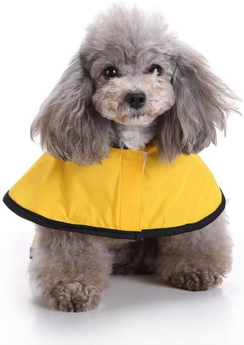 Dog Raincoat Adjustable Pet Water Proof Clothes Lightweight Rain Jacket Poncho Hoodies with Strip Reflective (S, Yellow) image number 1