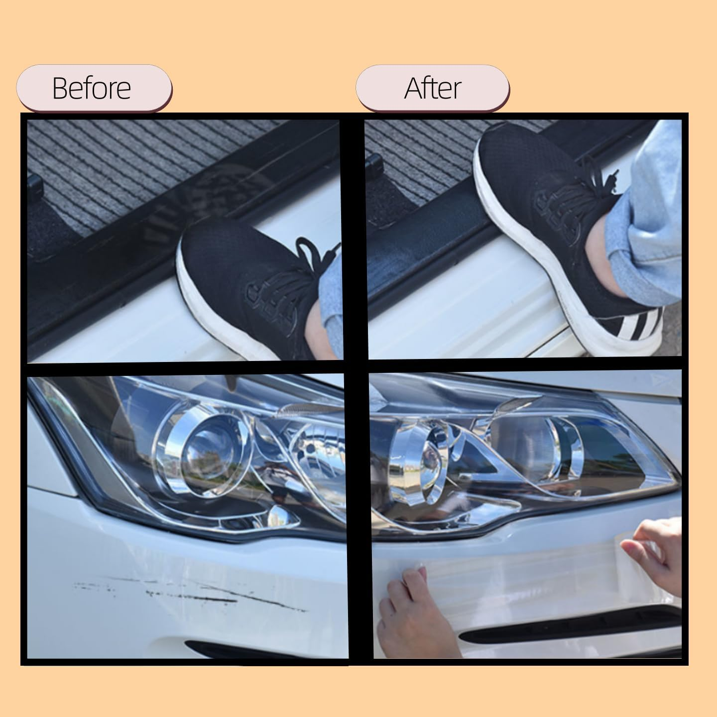 Clear Car Door Edge Guard Tape Invisible Anti,Edge Guards for Front and Rear Bumper Protection, Anti-Collision Protection Film,Resistant with Strong Adhesion Easy DIY Installation All image number 1