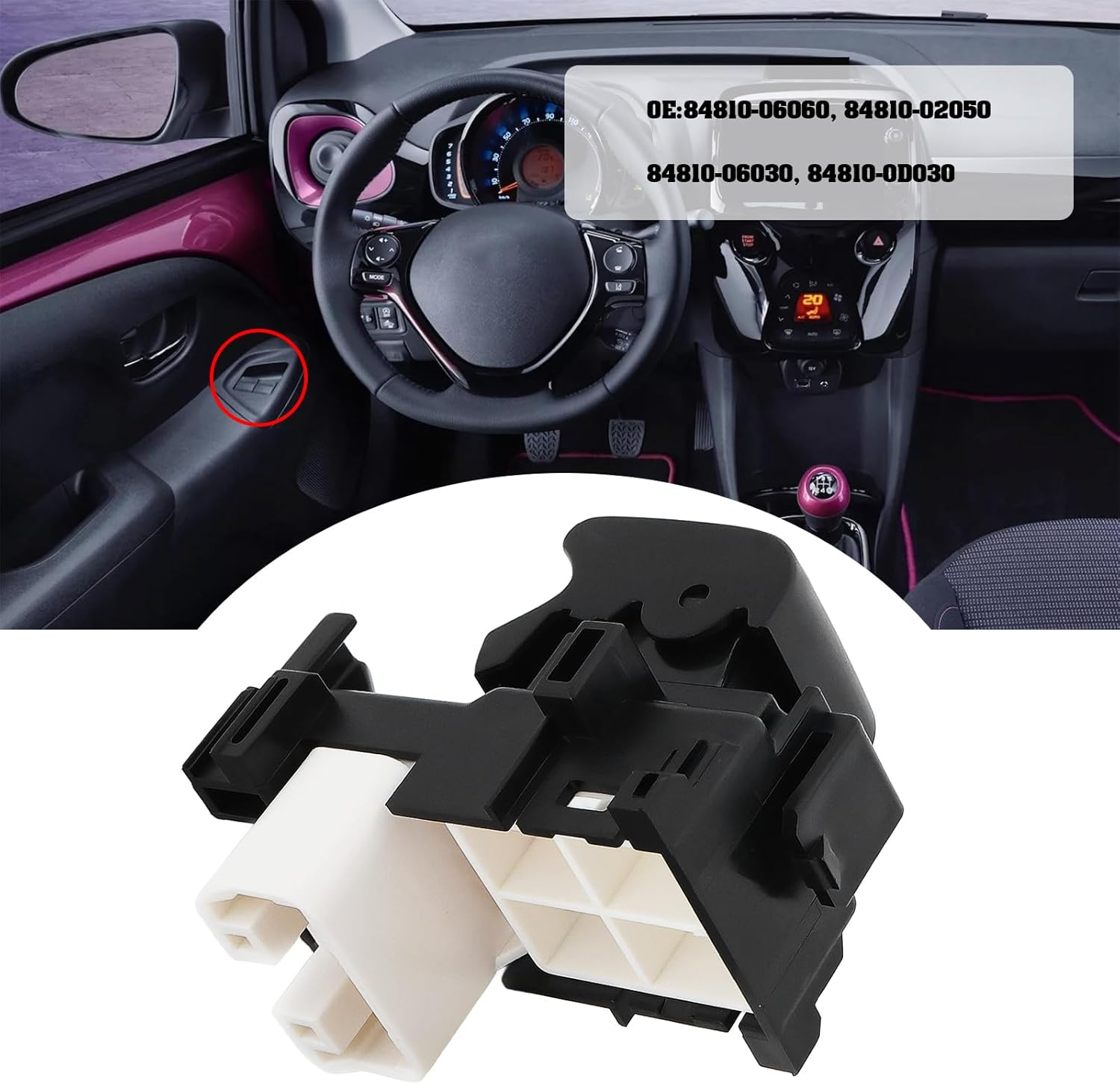 Be in Your Mind Passenger Window Switch Control 84810-06060 84810-02050 84810-06030 84810-0D030 Compatible with Toyota Camry 2007-2014 Compatible with Corolla/Matrix 2009-2013 image number 3