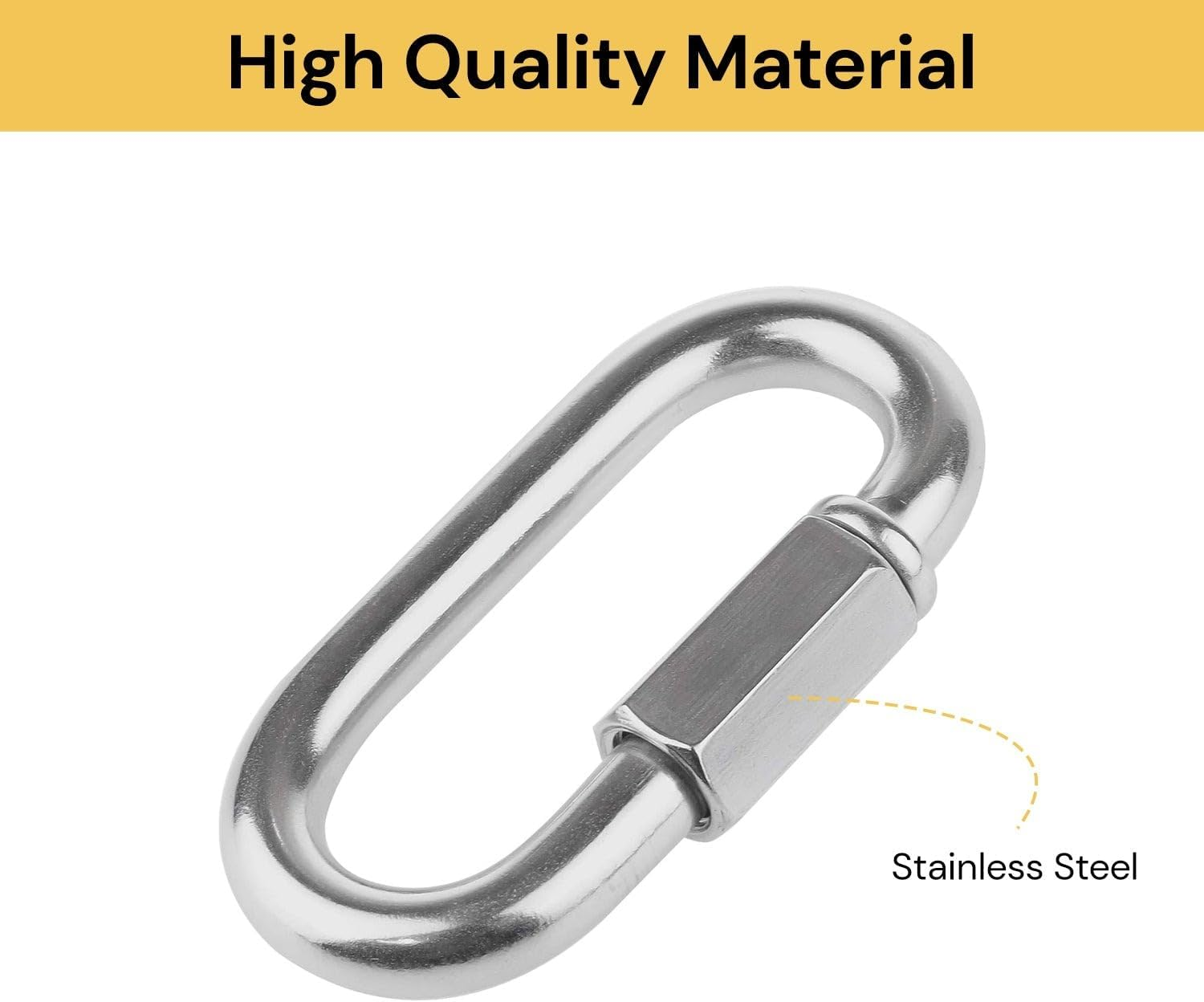 EZONEDEAL M12 Sports Carabiner, Heavy Duty Climbing Clip, Multipurpose Locking Carabiner, Large Steel Hammock Hooks, Oval Shape image number 6