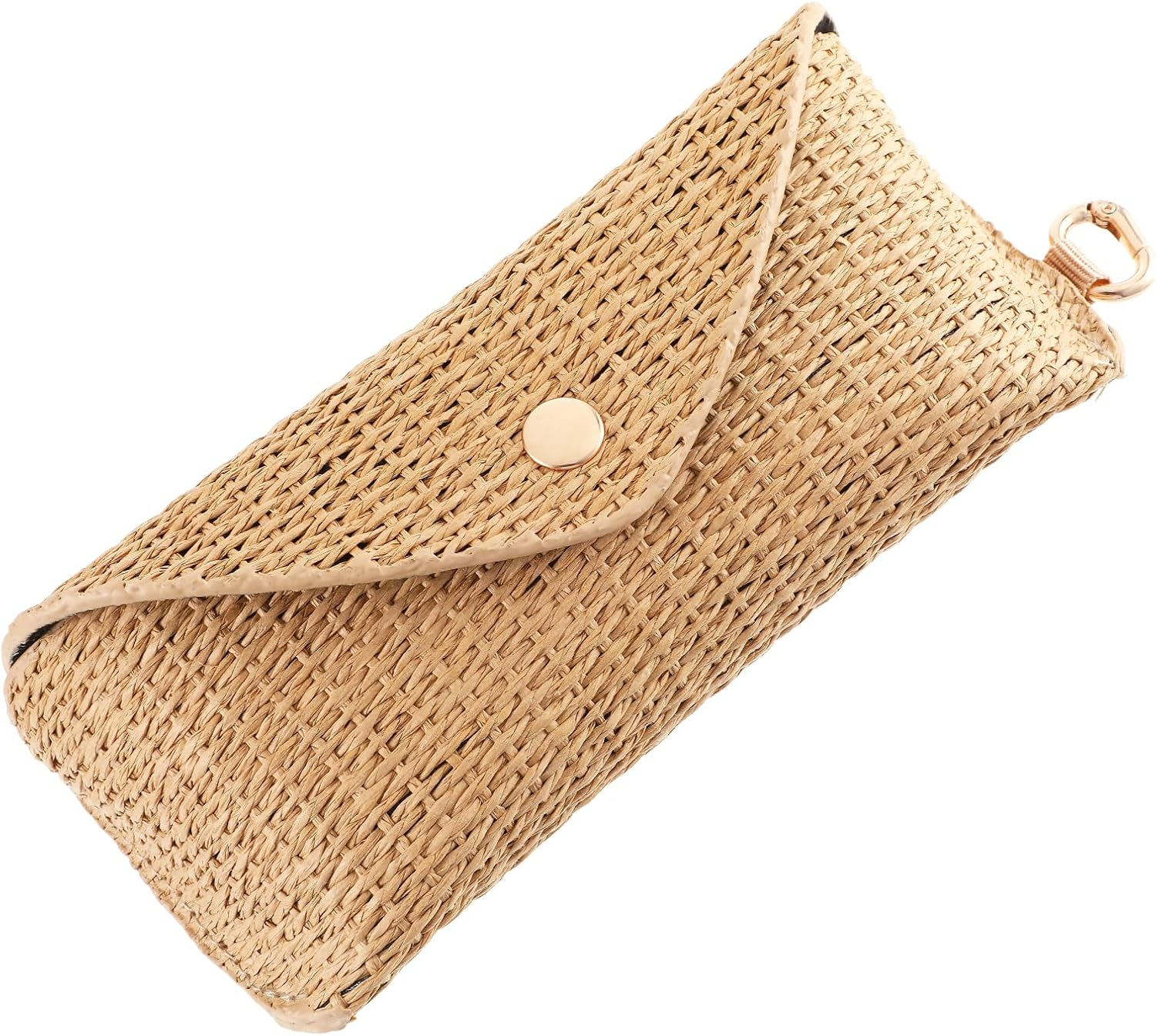 YBEATY Woven Straw Glasses Case Straw Sunglasses Case Hard Shell Glasses Eyeglass Travel Pouch Boho Rattan Protective Sunglass Pouch Organizer Storage Holder for Women Fashion Accessories Vacation image number 6