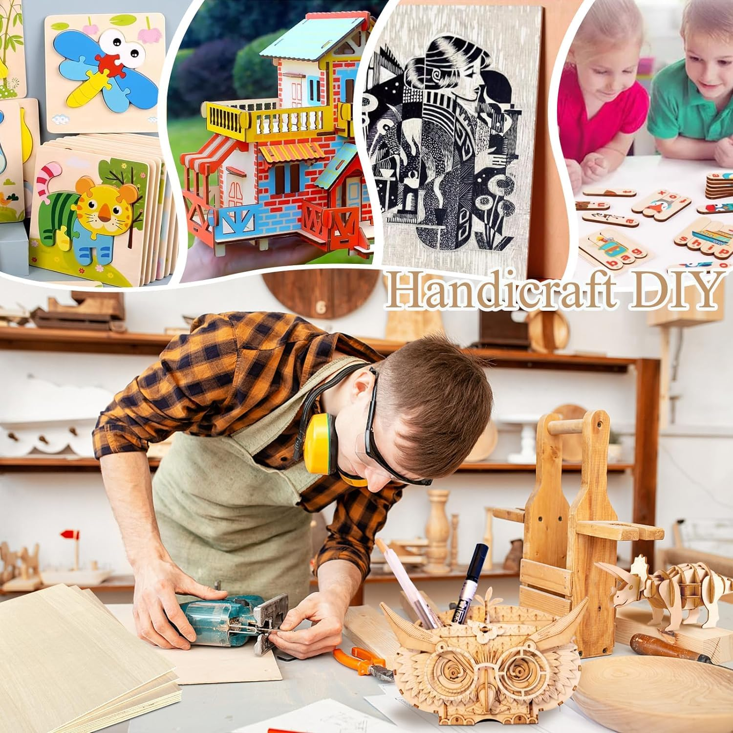 12 Pack 12"X12"X1/8" Basswood Sheets 3Mm Basswood Plywood,Craft Wood Balsa Wood,For DIY Ornaments and Model Engraving, Wood Burning, Architectural Models, Drawing、Wood for Laser Cutting image number 2