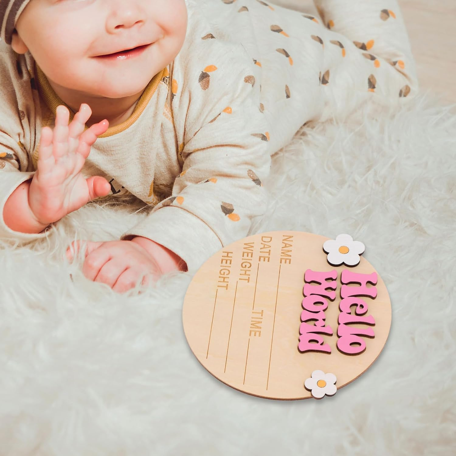 VICASKY Milestone Announcement Sign for Newborn Nursery Decor Growth Record Plaque for Newborn Photo Props and Showers image number 5