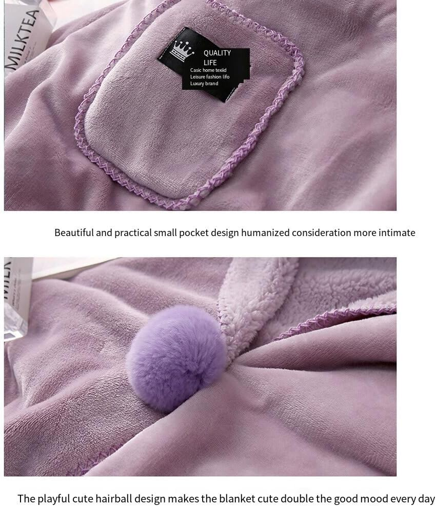 IOIUSKKU Stay Warm in Style with Soft Fleece Button Bed Jacket Versatile Polyester Soft Fleece Button Bed Jacket with Pockets image number 3