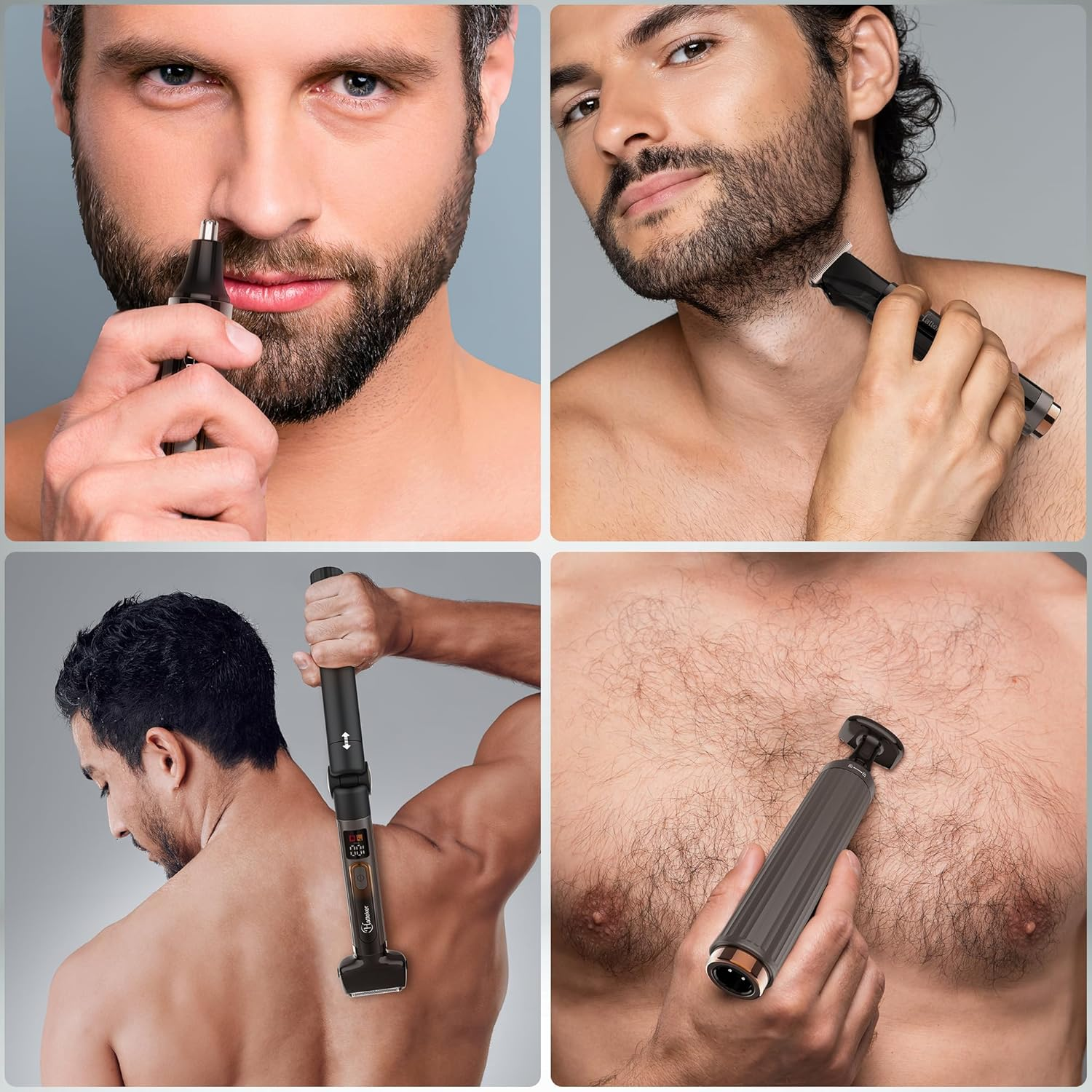 Hatteker Men'S Back Razor Body Trimmer Electric Body Groomer Face Arm Chin Beard Trimmer Cordless Hair Trimmer with Adjustable Extension Trade Waterproof image number 2