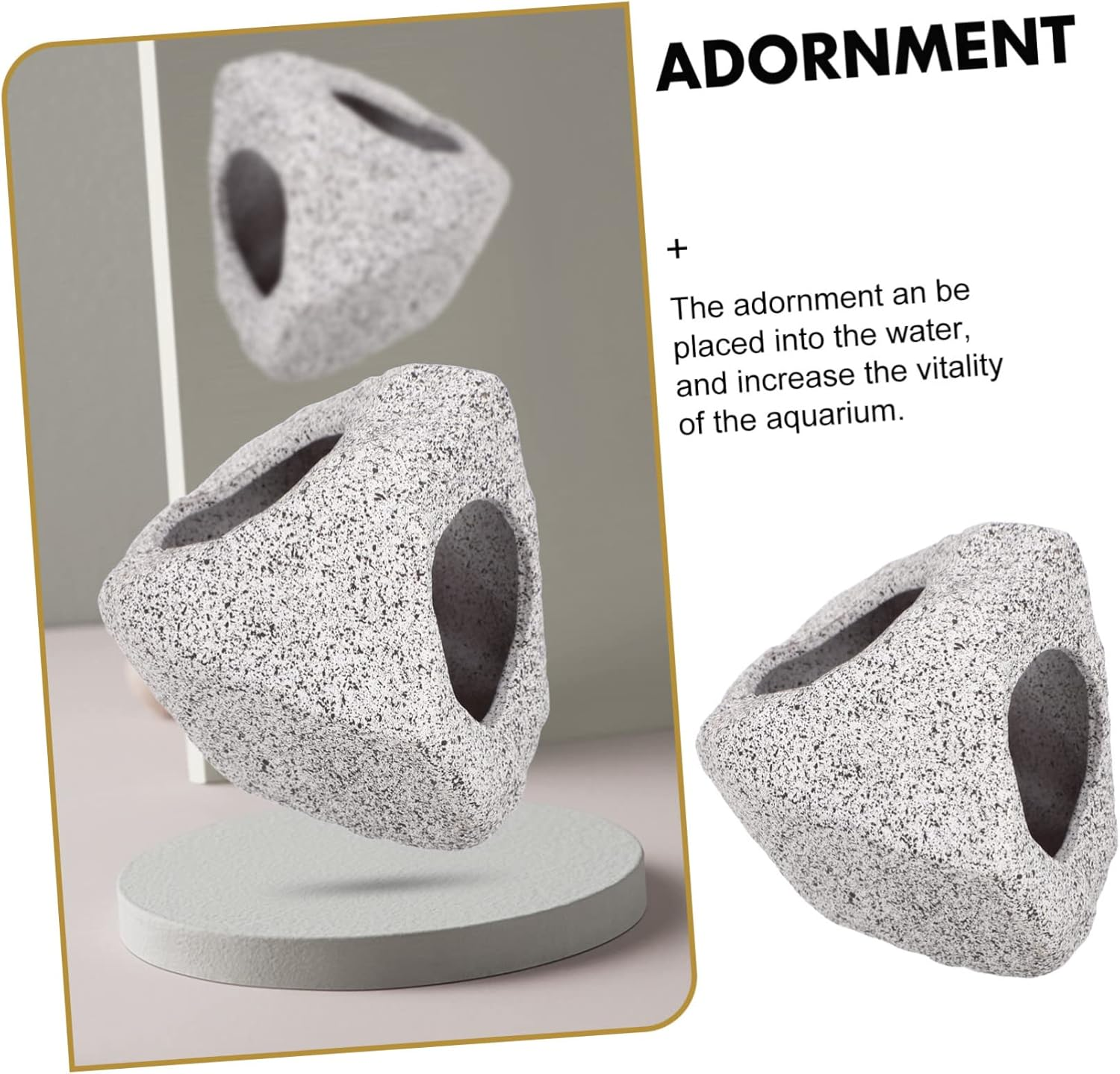 JOINPAYA Fish Tank Hide Cave for Shrimp Fish Decorative Aquarium Hiding Cave Lightweight Breeding Shelter Natural Rock Color for Aquatic Environments image number 6