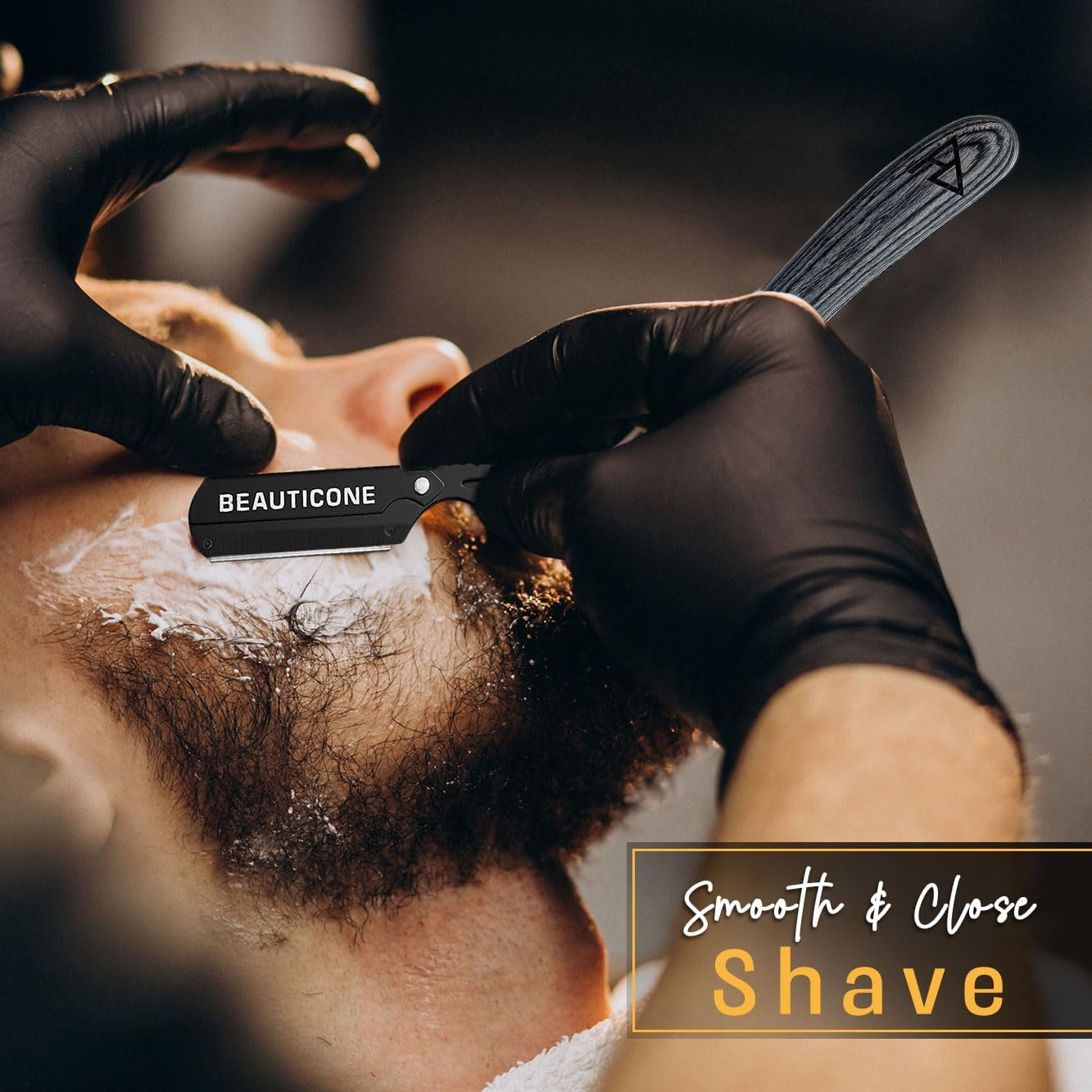 Straight Razors for Men, Straight Edge Razor, 100 Single Edge Blades, Stainless Steel, Barber Razor for Men'S Shaving, Barber Shaving Knife, Swinglock