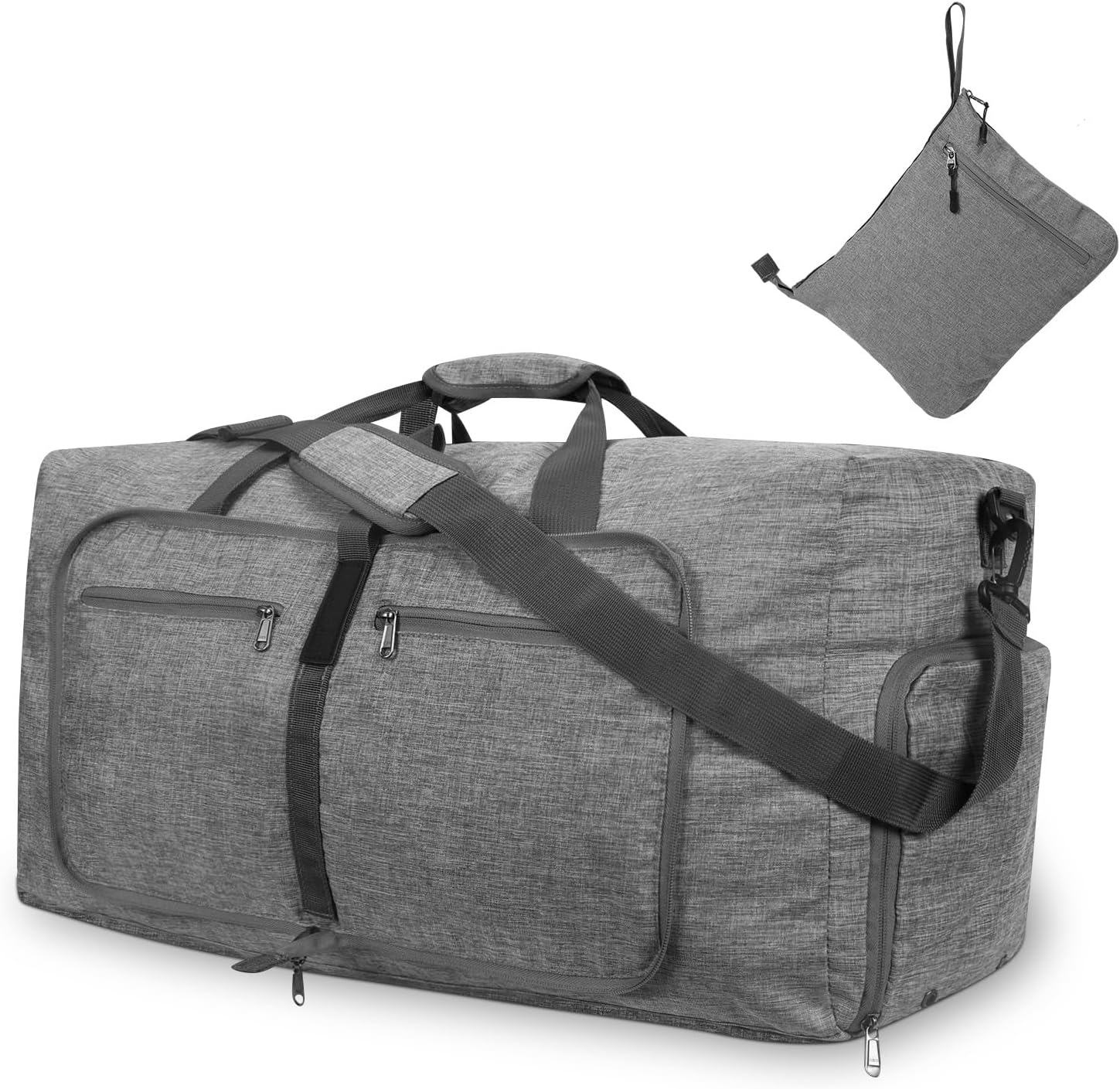 Travel Duffle Bag, Men'S Travel Bag, Waterproof Sports Bags for Women, with Shoe Compartment and Removable Shoulder Strap, for Gym Business Travel (Gray, 115L) image number 3
