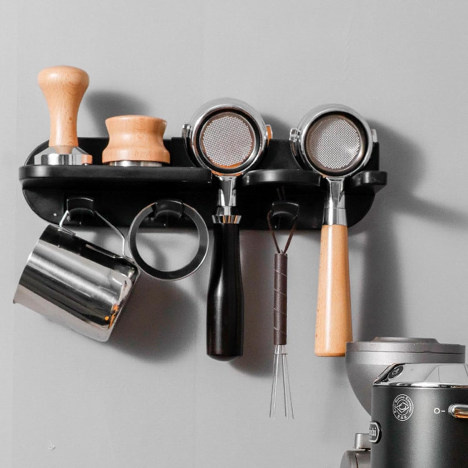 Coffee Tamper Holder - Espresso Tamper Station, Coffee Pressing Station | Heat-Resistant Bariista Filter Tamper Holder, Portafilters Tamper Espresso Accessories for Tea Towels Stirrers, 32X8X8Cm image number 4