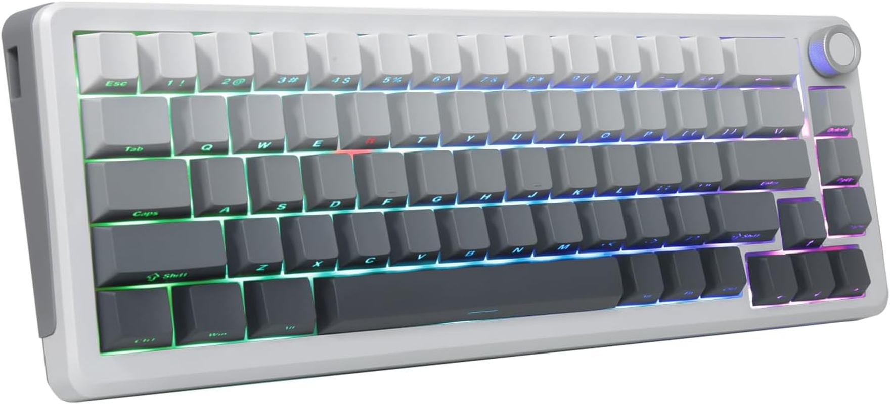 E-YOOSO Z-68 Wireless Mechanical Keyboard,65% Hot Swappable Custom Keyboard with Knob,Rgb Backlit,Pre-Lubed Reaper Switches,Side Printed PBT Keycaps,2.4Ghz/Usb-C/Bt5.0 Mechanical Gaming Keyboards image number 5