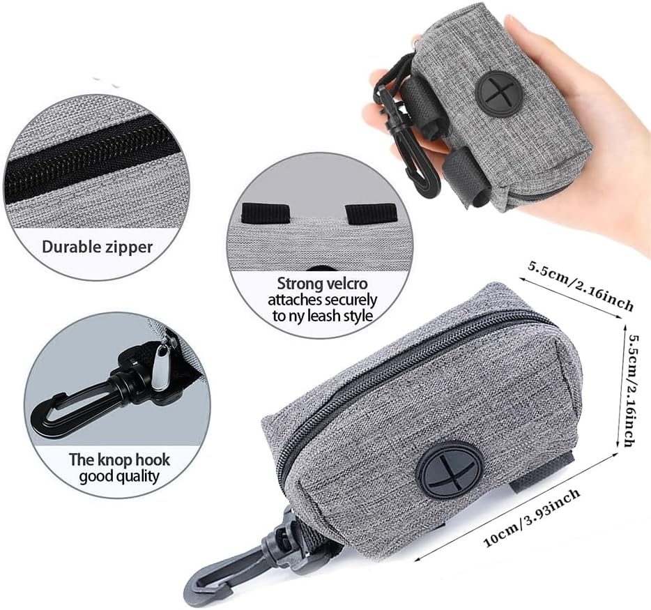 Visxcnu Pack of 2 Dog Waste Bag Dispenser, Fabric Waste Bag Dispenser for Dogs, Dog Waste Bag Dispenser, Zip Pet Dog Waste Bag Dispenser, Fits Any Dog Lead for Walking image number 4