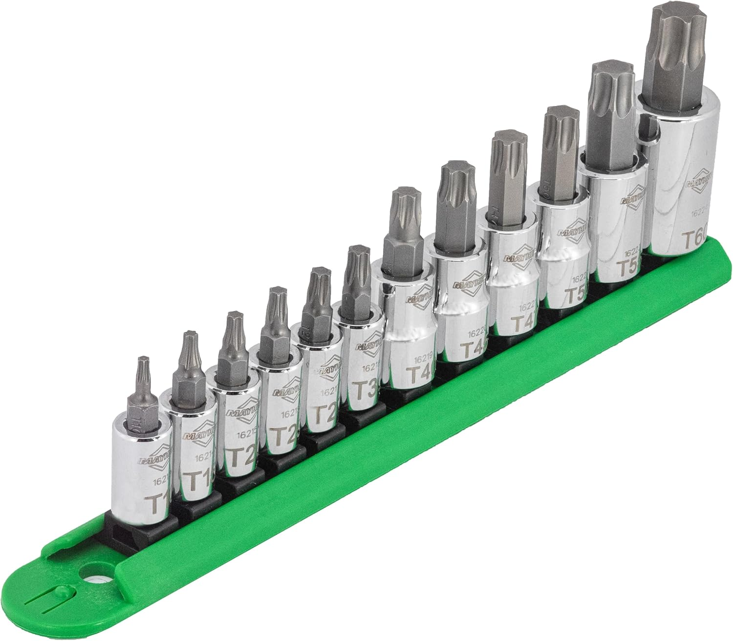 Mayhew Tools 16013 Torx Socket Bit Set, Chrome Plated, 12-Piece image number 1