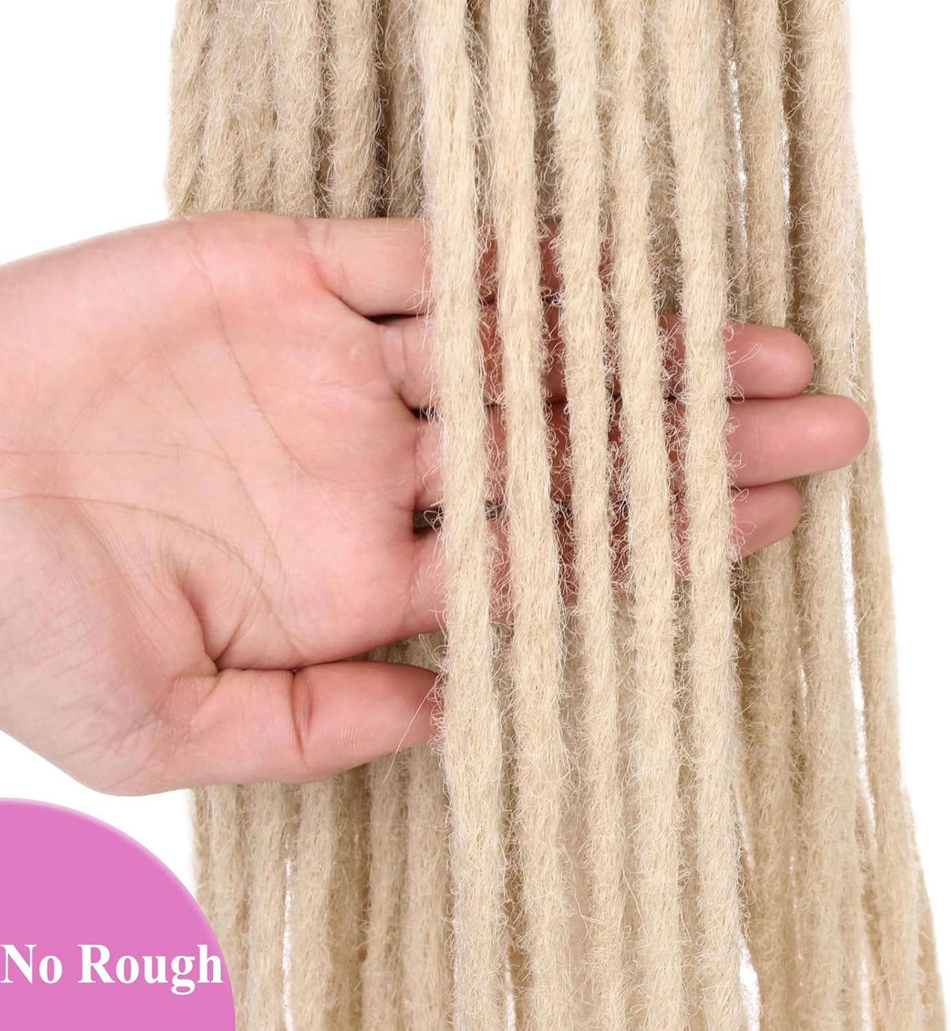 Samtress 18 Inch 20 Strands Thin 0.6 Cm Dreadlock Extensions Reggae Hip-Hop Synthetic Hair Ombre Blonde Handmade Loc Crochet Braiding Hair Extensions (#T27) image number 6