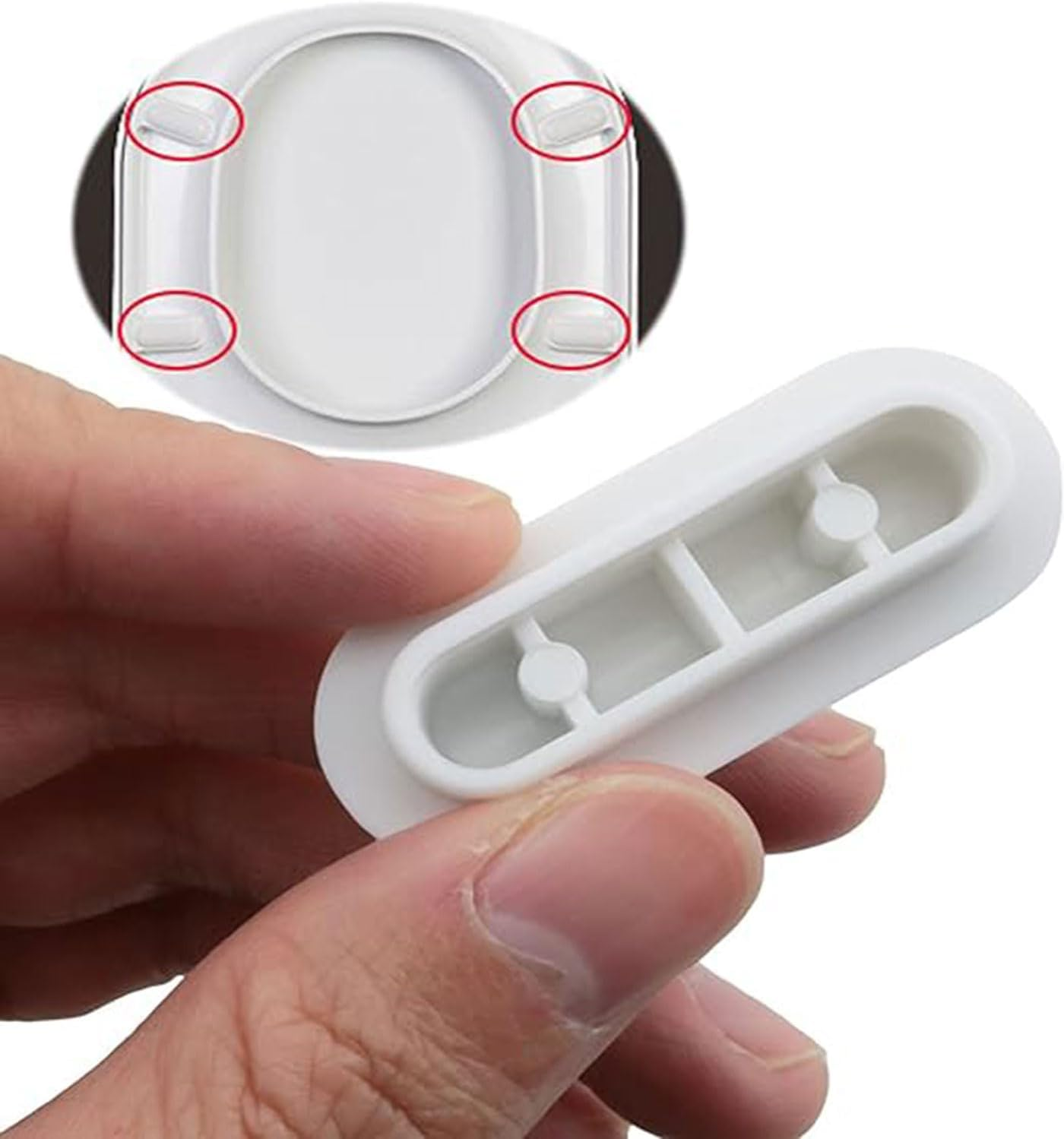 20Pcs Toilet Seat Bumpers Set, Universal Toilet Seat Lid Buffers, Anti-Noise Toilet Lid Cushions Pads, Toilet WC Seat Buffer Replacement Kit for Home Hotel Bathroom Hospital (White) image number 6