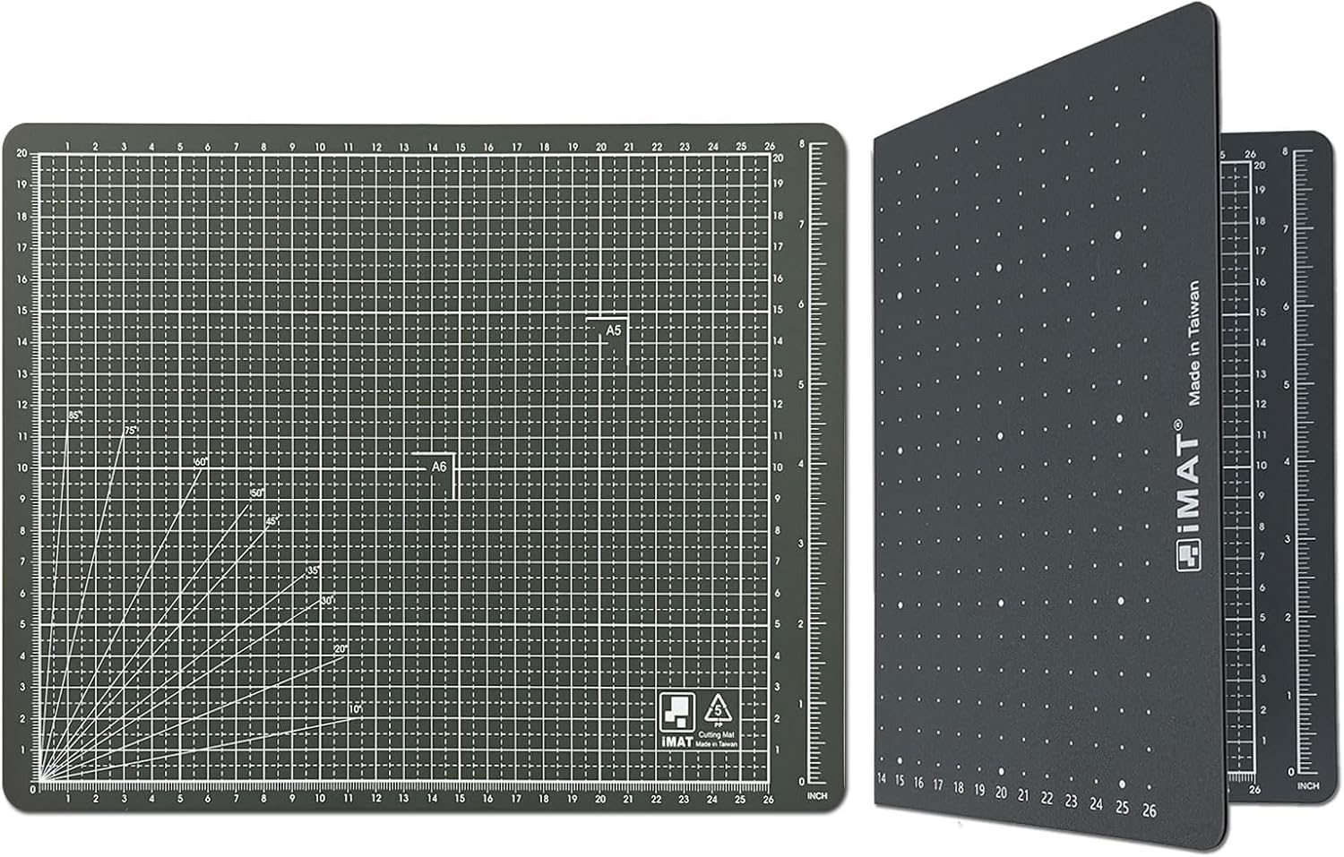 Imat Flip Cutting Mat Note A4, 30X22 Cm, Folding, Suitable for Small Crafts, Making Notebook, Models, and Scrapbooking Project (Ash Grey)