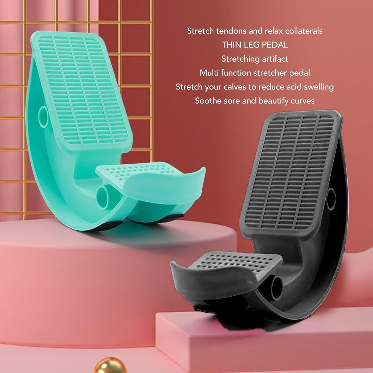 2 Pack Foot Rocker - Calf Stretcher for Reducing Foot Pain from Plantar Fasciitis,Achilles Tendonitis,Ankle Strain & Arch Pain (Black)