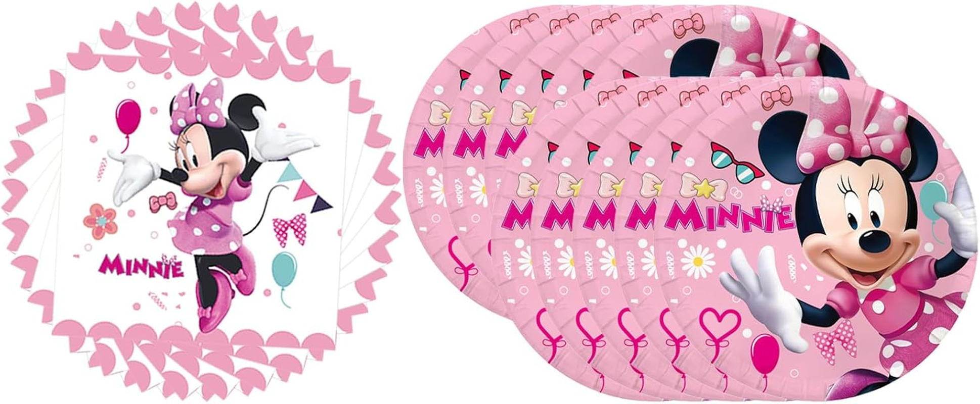 Minnie Birthday Party Supplies, Include 20 Plates and 20 Napkins, for Minnie Theme Birthday Party Decorations image number 1