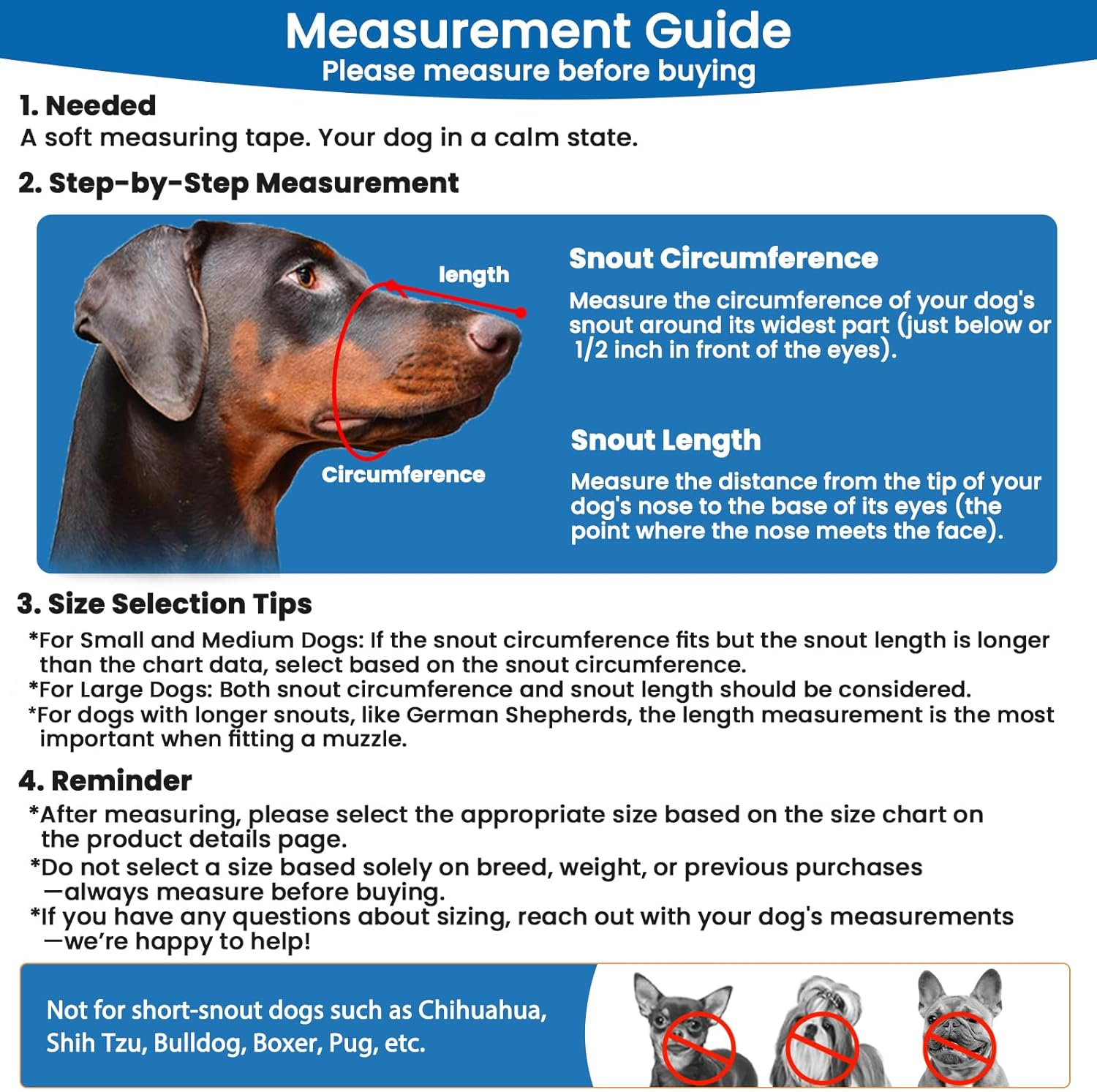 Dog Muzzle, Soft Silicone Basket Muzzle for Dogs, Allows Panting and Drinking, Prevents Unwanted Barking Biting and Chewing, Included Collar and Training Guide (1 (Snout 7-8"), Grey) image number 5