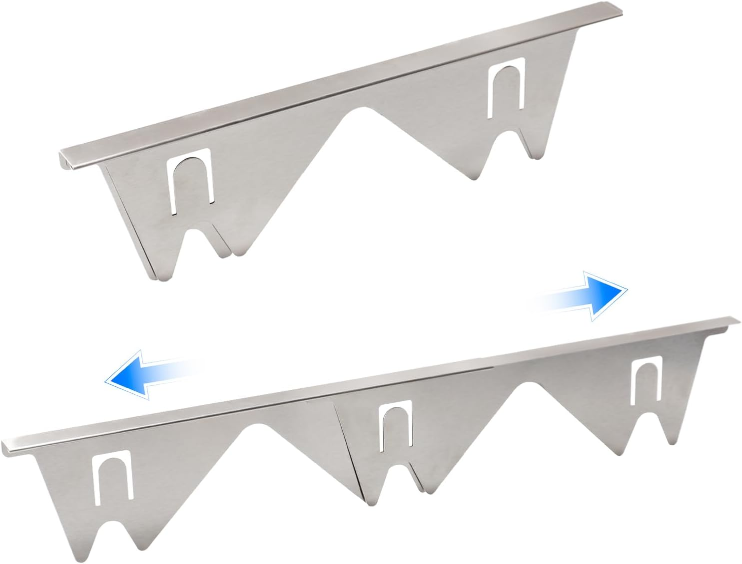 2PCS Stainless Steel Stove Gap Covers, Adjustable Oven Side Gap Filler Heat Resistant Easy Clean Stove Gap Filler for Kitchen Oven Counter Side Gap, Adjustable Length 13.8" to 27.6" (Black)