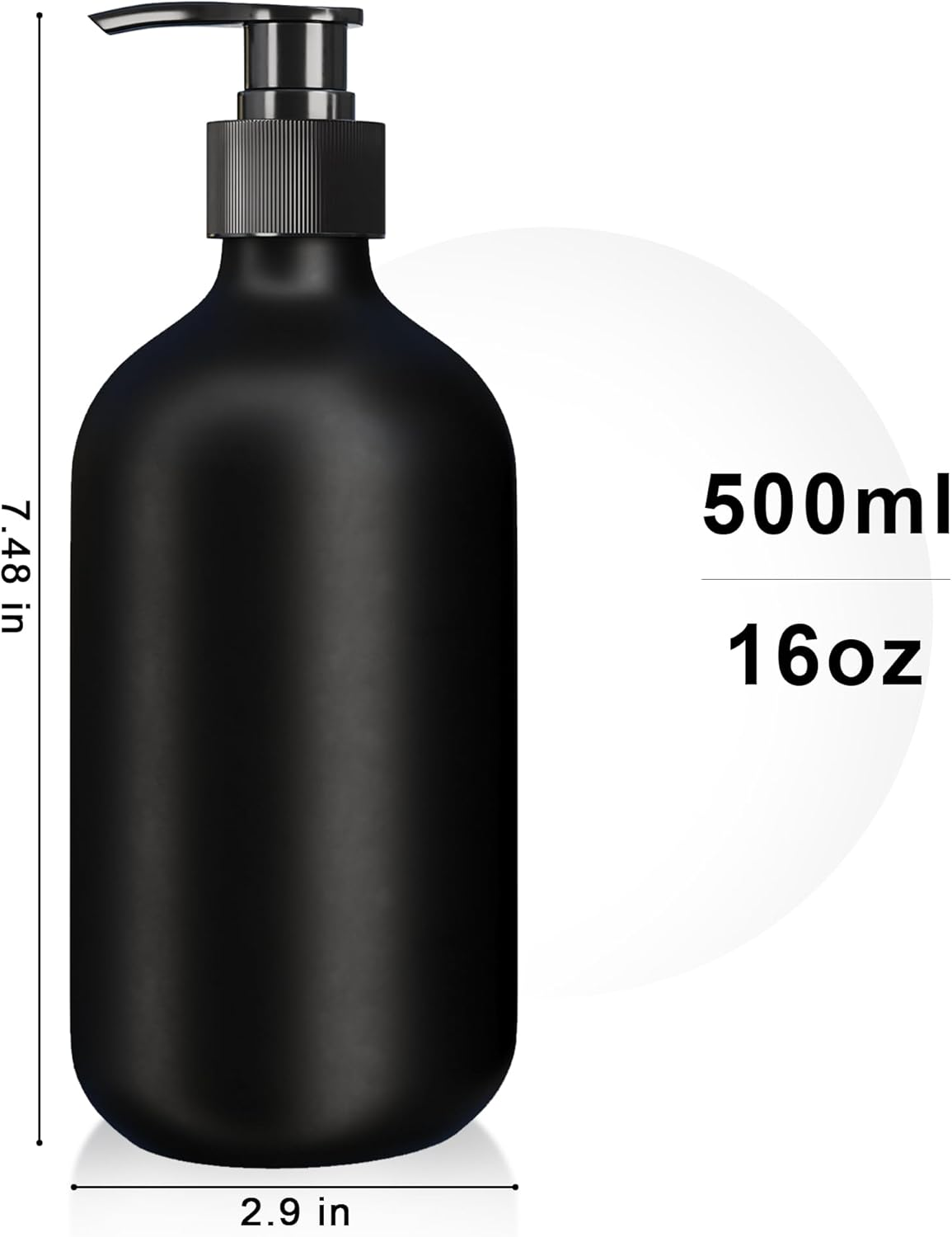 2Pcs Black Soap Dispenser, 16Oz Plastic Dish & Hand Soap Dispenser for Kitchen, Empty Liquid & Lotion Dispenser Set for Bathroom Accessories