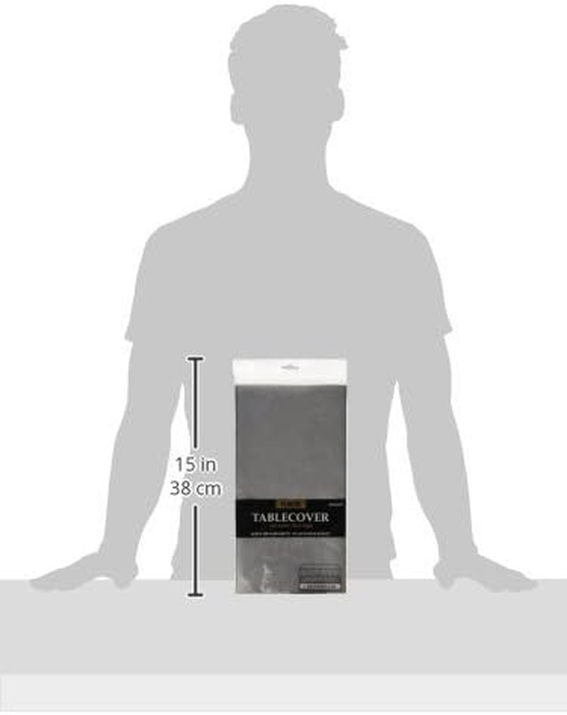 Amscan Plastic Rectangular Tablecover, Silver