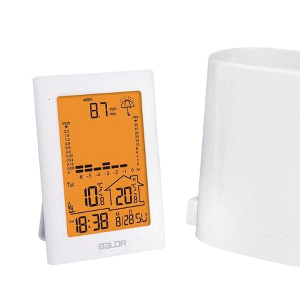 Rain Gauge Rainfall History Weather Station Gauge Rainfall for In/Outdoor White image number 1