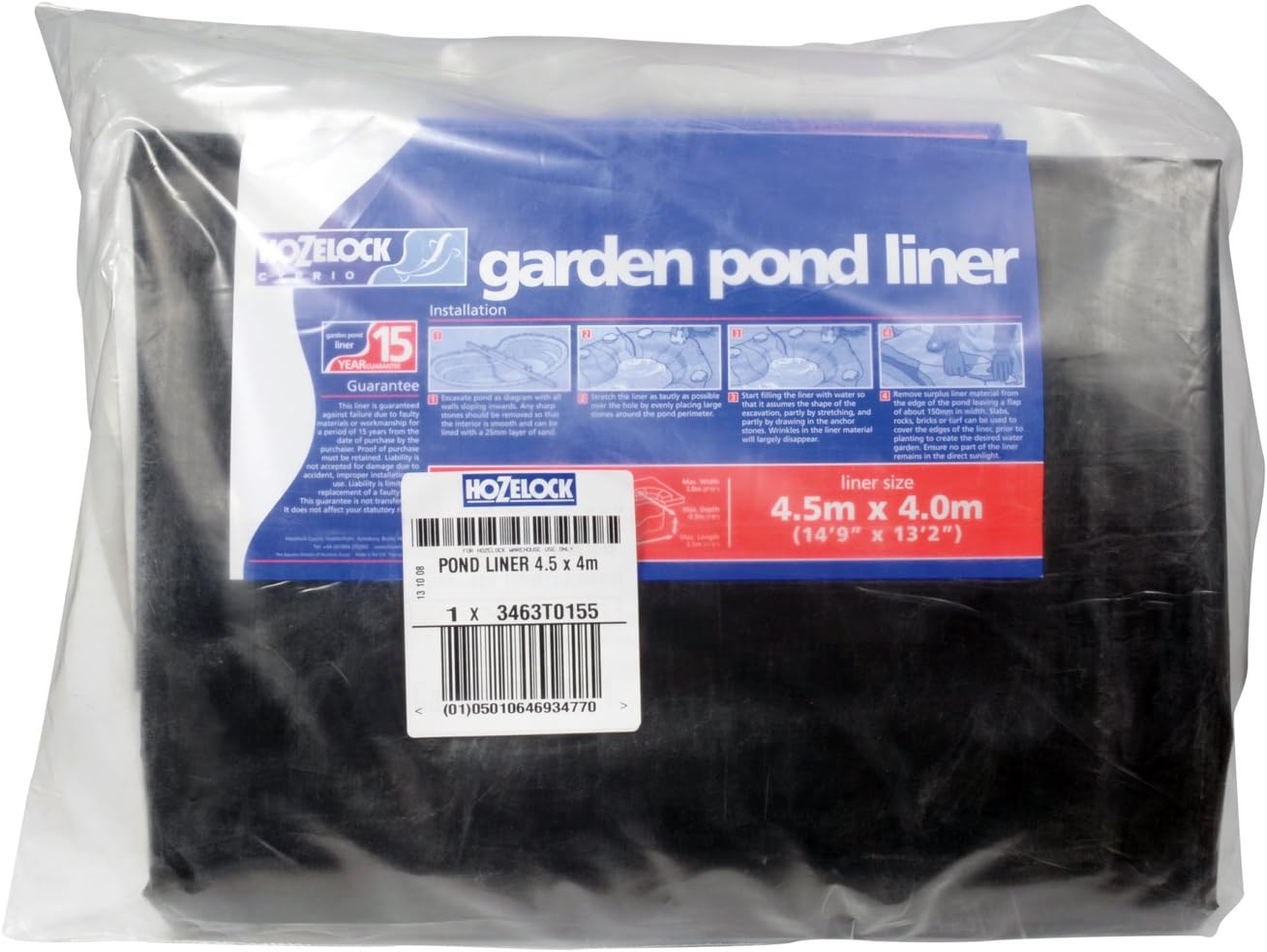 HOZELOCK - Pond Liner Size M (4M X 3M) : Ideal for Small Ponds and Koi Pools, Robust and Durable Liner [3462T0155] image number 5