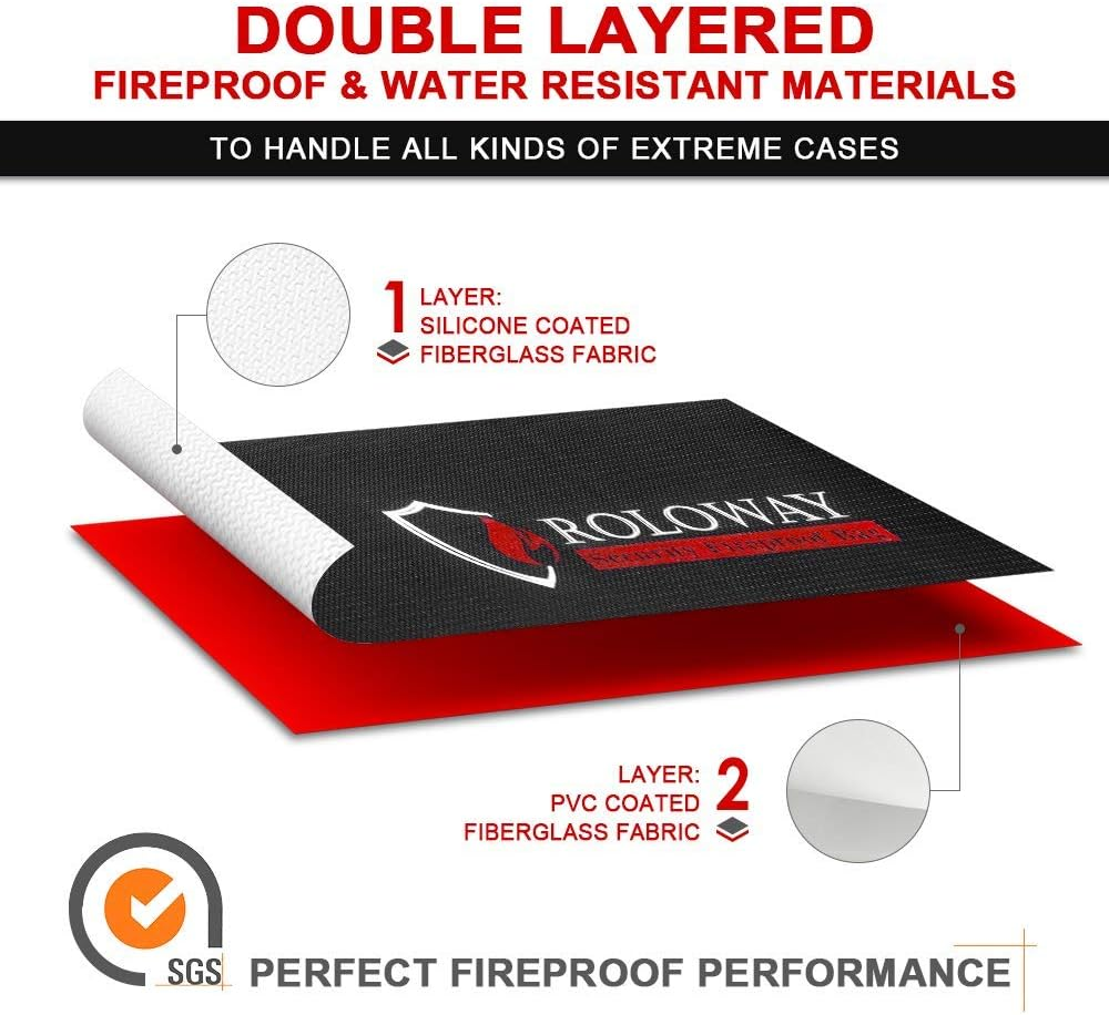 ROLOWAY Large (17 X 12 X 5.8 Inches) Fireproof Bag, XL Fireproof Document Bags with Bonus Bag, Fireproof Safe and Water Resistant Bag for Money, Legal Documents, Files, Valuables image number 6