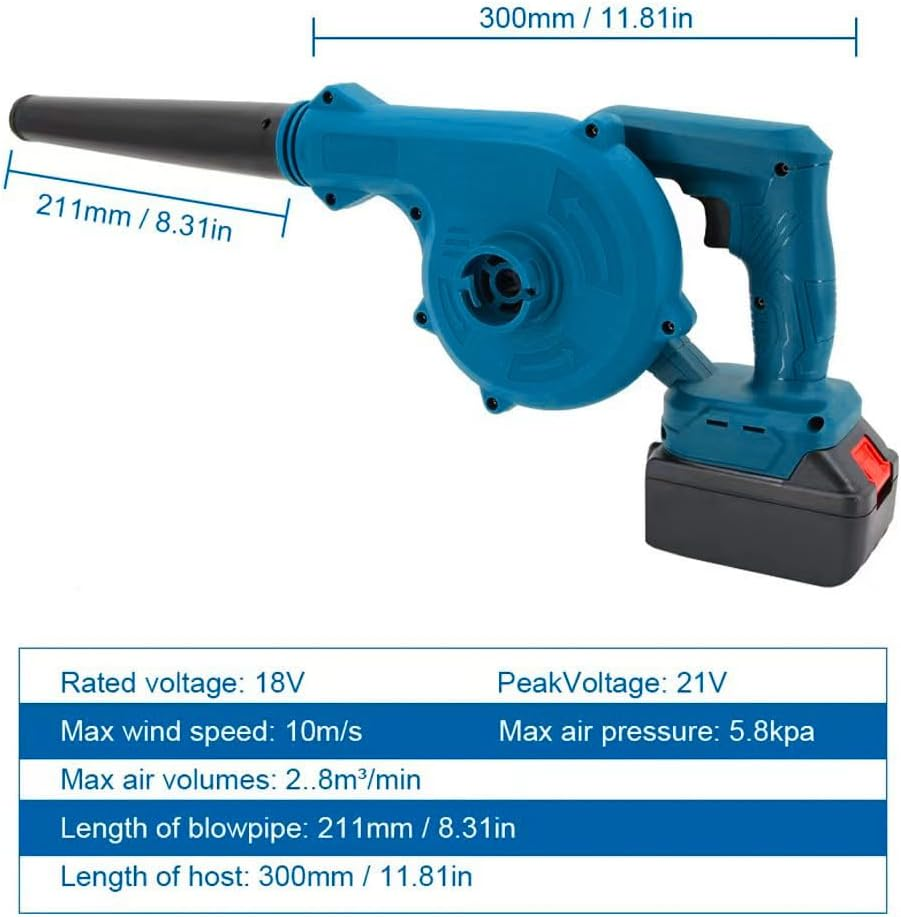 Leona Co 2-In-1 Cordless Electric Leaf Blower and Vacuum &ndash; Dust and Debris Remover for Home, Car, and Outdoor Use &ndash; Lightweight, Rechargeable and Powerful