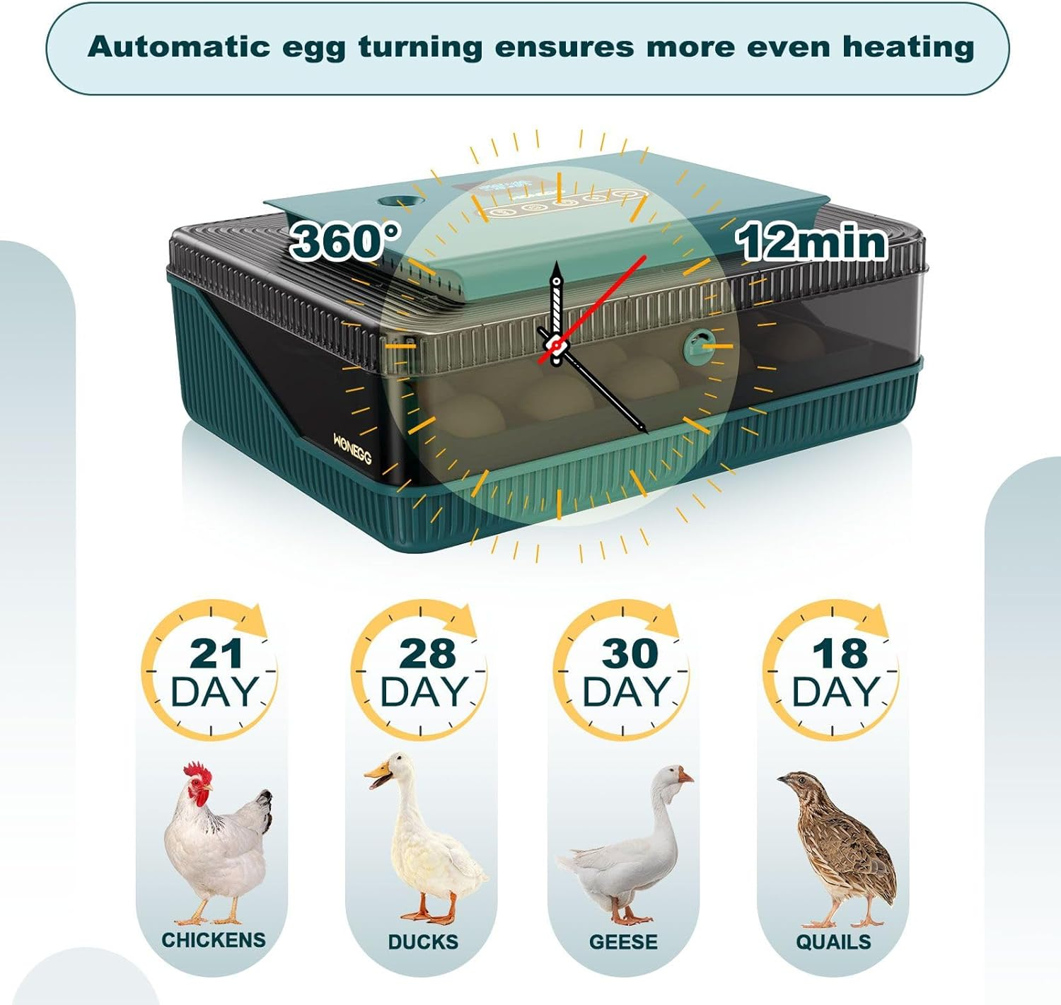 Pet Scene 25 Egg Incubator Auto for Hatching Chicks with Automatic Egg Turner Pro, Humidity Display, Egg Candler, Egg Incubator for Chicken, Duck