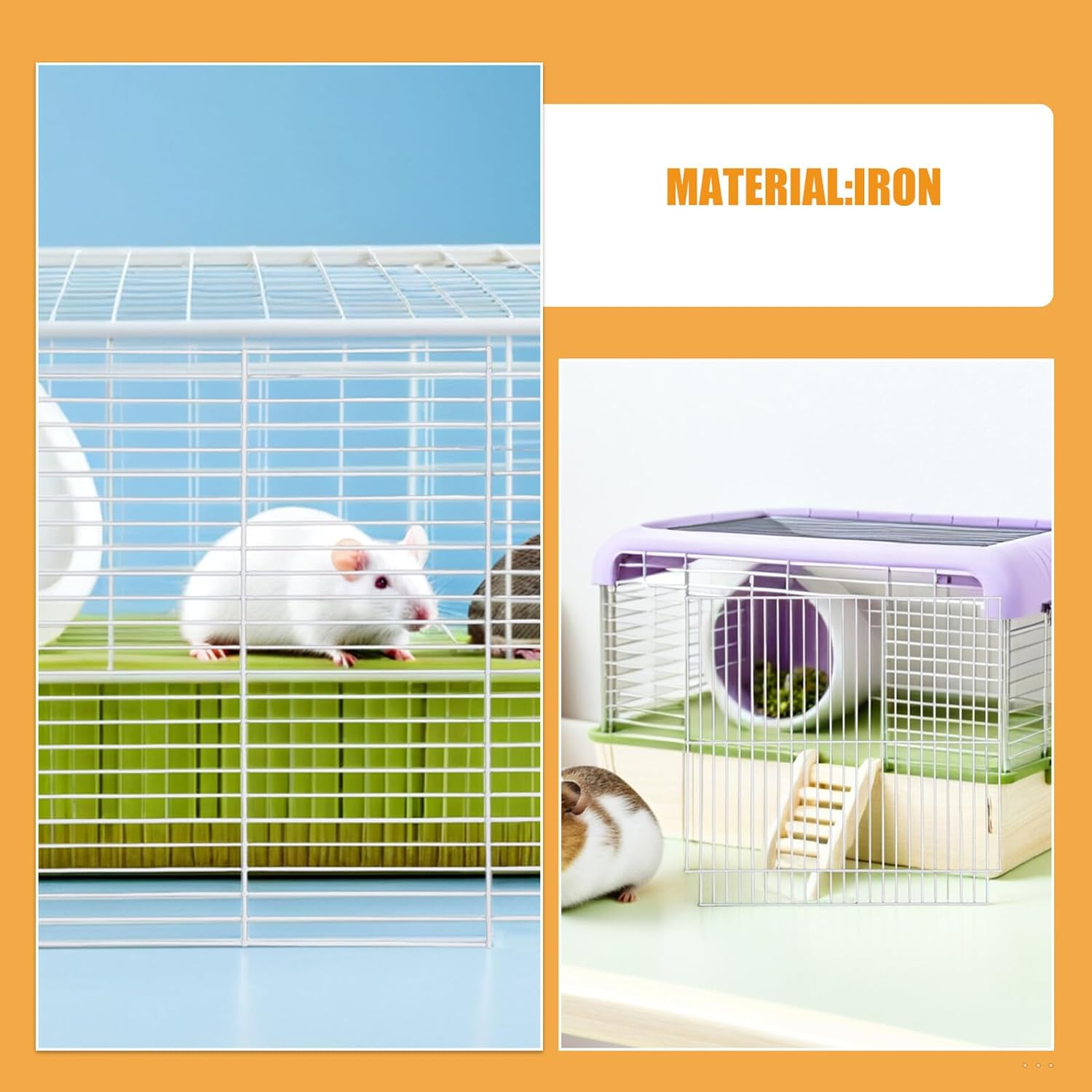 CATIEBYE 2Pcs Iron Net Pet Divider Panel for Small Animals Golden Hamster Cage Partition with Reinforced Mesh Versatile Dog Crate Separator for Rabbits Cats Parrots and Squirrels image number 5