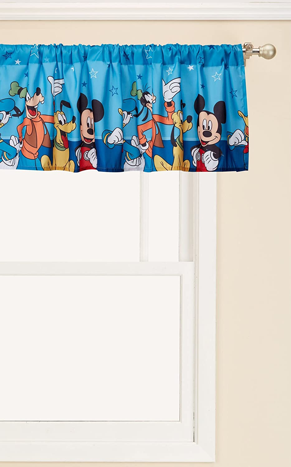Disney Mickey Mouse Playground Pals Window Valance, Blue 50" X 16" image number 1